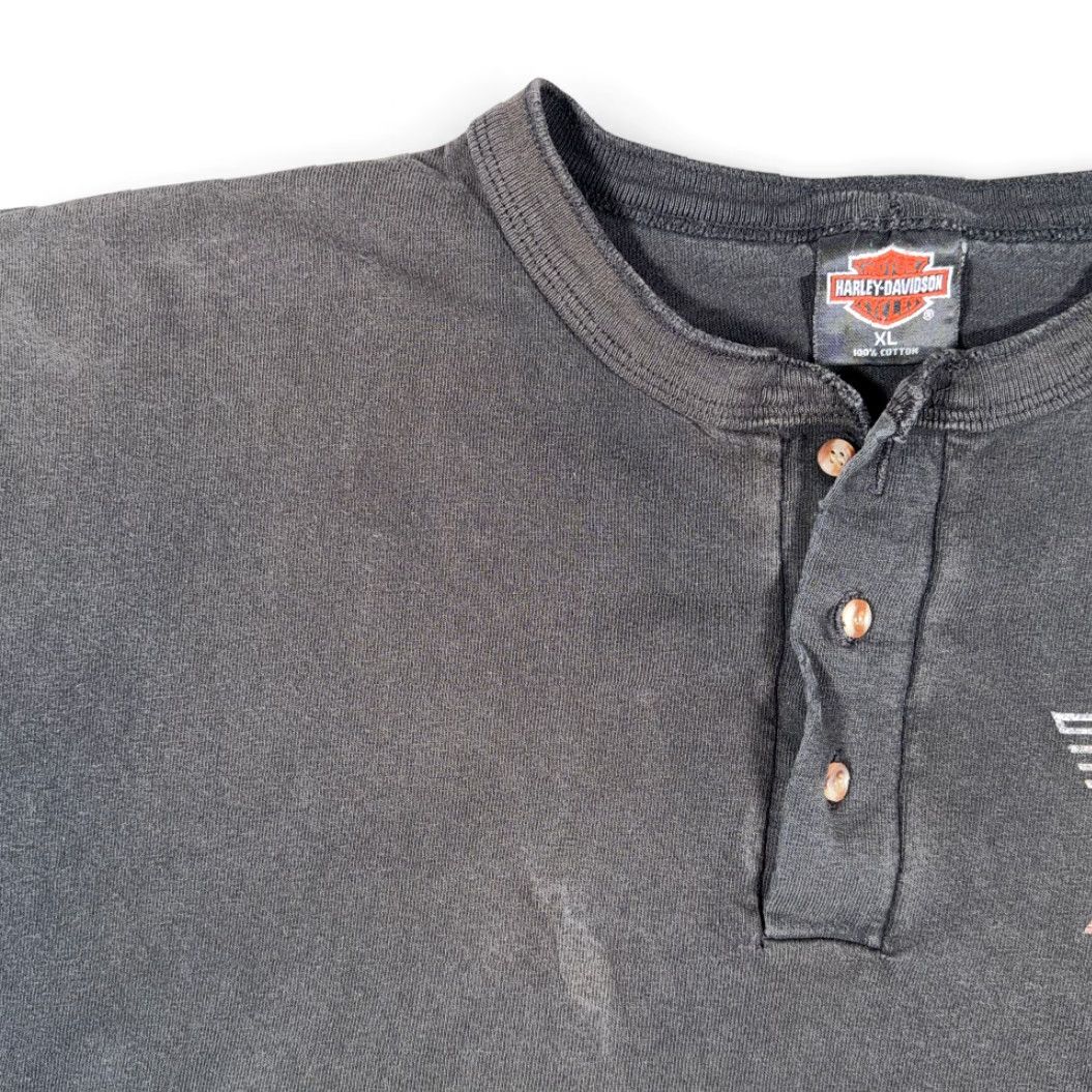 Harley Davidson VINTAGE Harley Davidson Shirt Adult XL Black Henley Biker USA 90s Shirt Mens XL Black Harley Davidson 90s USA Henley Shirt Size US XL / EU 56 / 4 - 6 Thumbnail