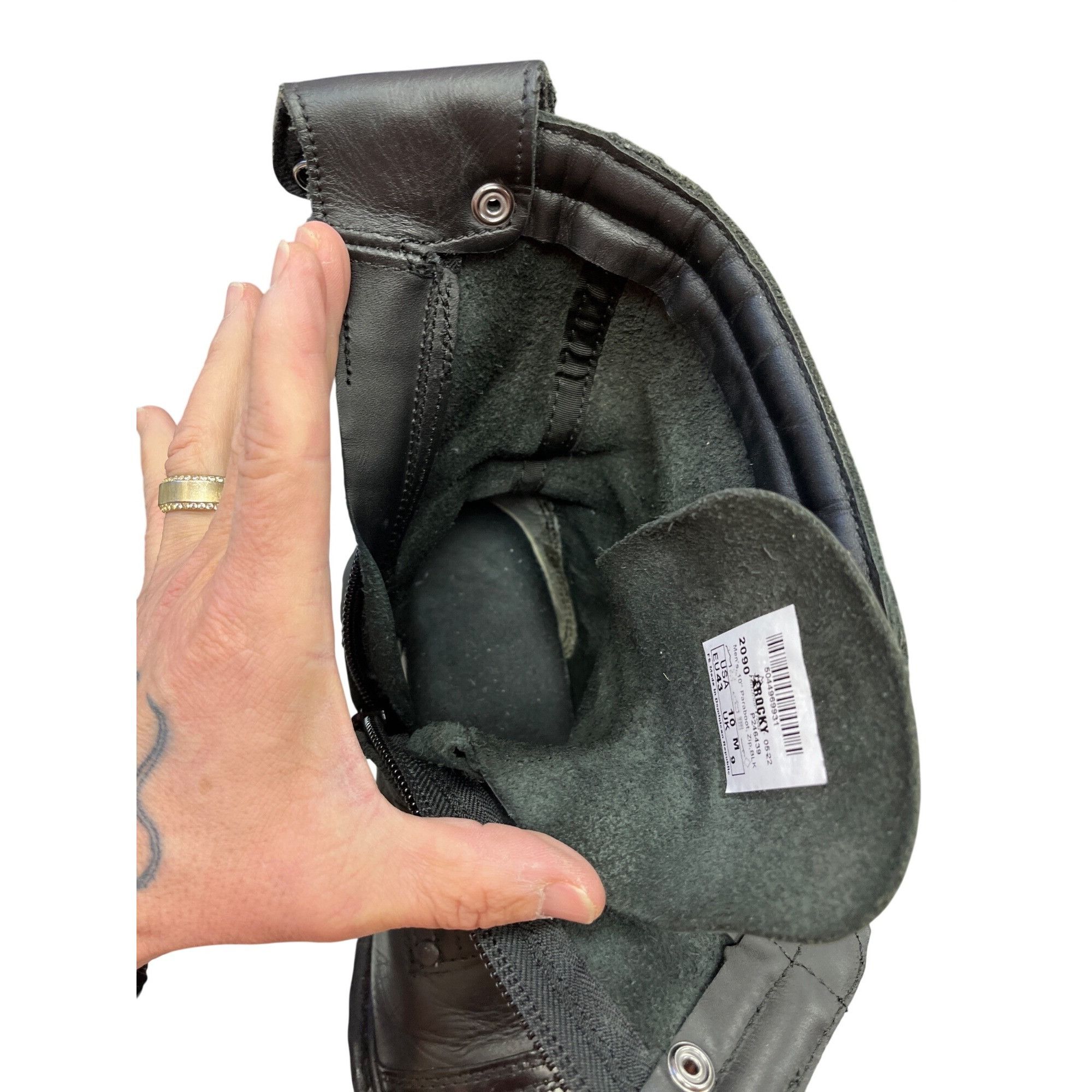 Other Rocky 2090 mens black leather mid calf moto riding para boo Size US 10 / EU 43 - 16 Thumbnail