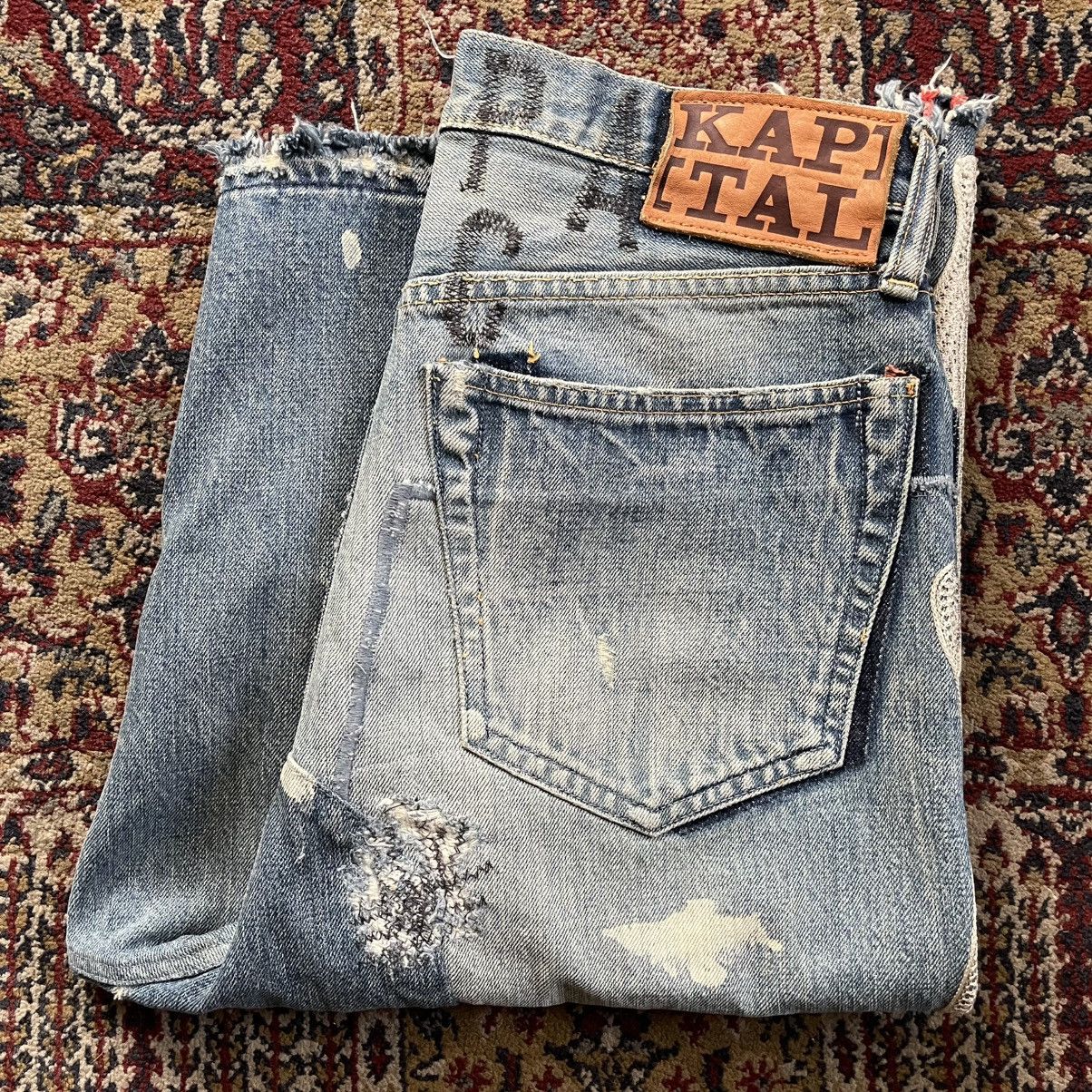 Kapital Kapital Kountry RARE Bone Selvedge Denim Shorts NAPA sz 31 Size US 31 - 22 Thumbnail