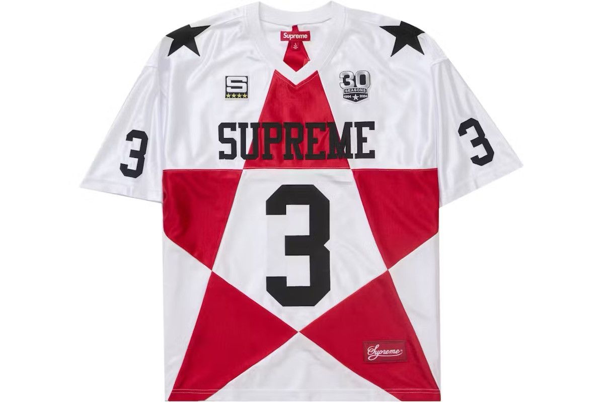 Supreme SUPREME star football jersey white (fw24) Size US S / EU 44-46 / 1 - 1 Thumbnail