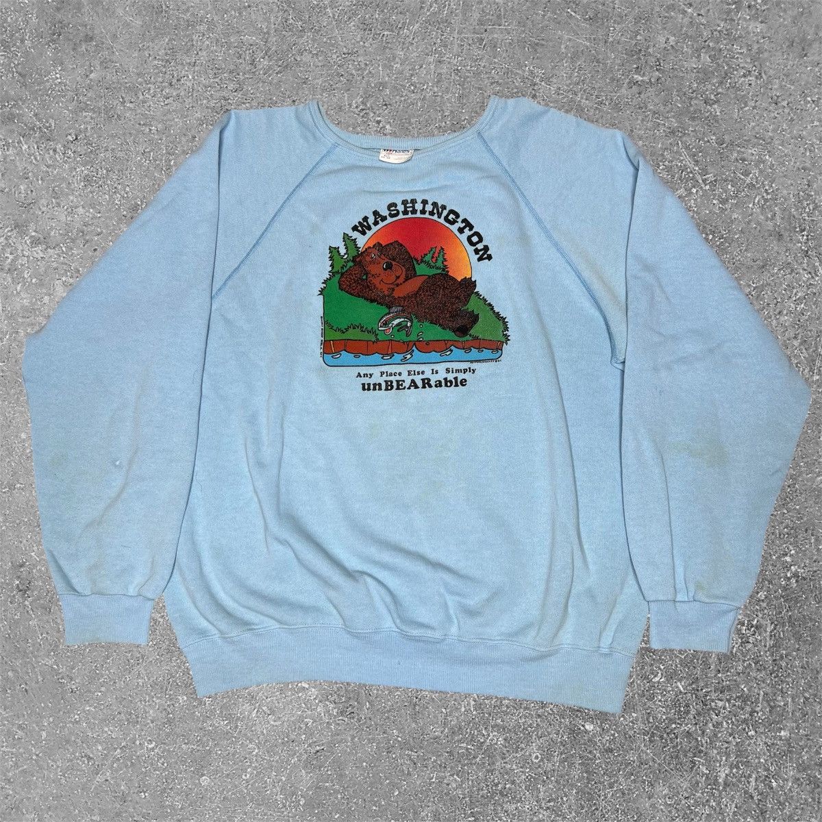 Vintage American Vintage 80s Washington State Bear Funny Sweatshirt Size XL / US 12-14 / IT 48-50 - 1 Thumbnail