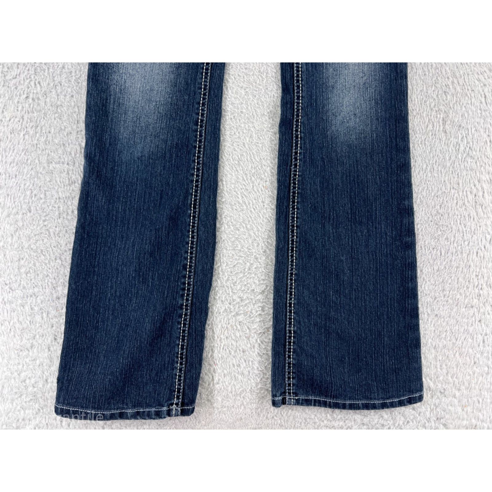 Denime SO Jeans Women 3 Bootcut Denim Blue Cotton Solid Embroidered 5-Pocket Western Cowboy Southwestern Designer Slim Stretch Adult Women Jeans SO Size 26" / US 2 / IT 38 - 5 Thumbnail