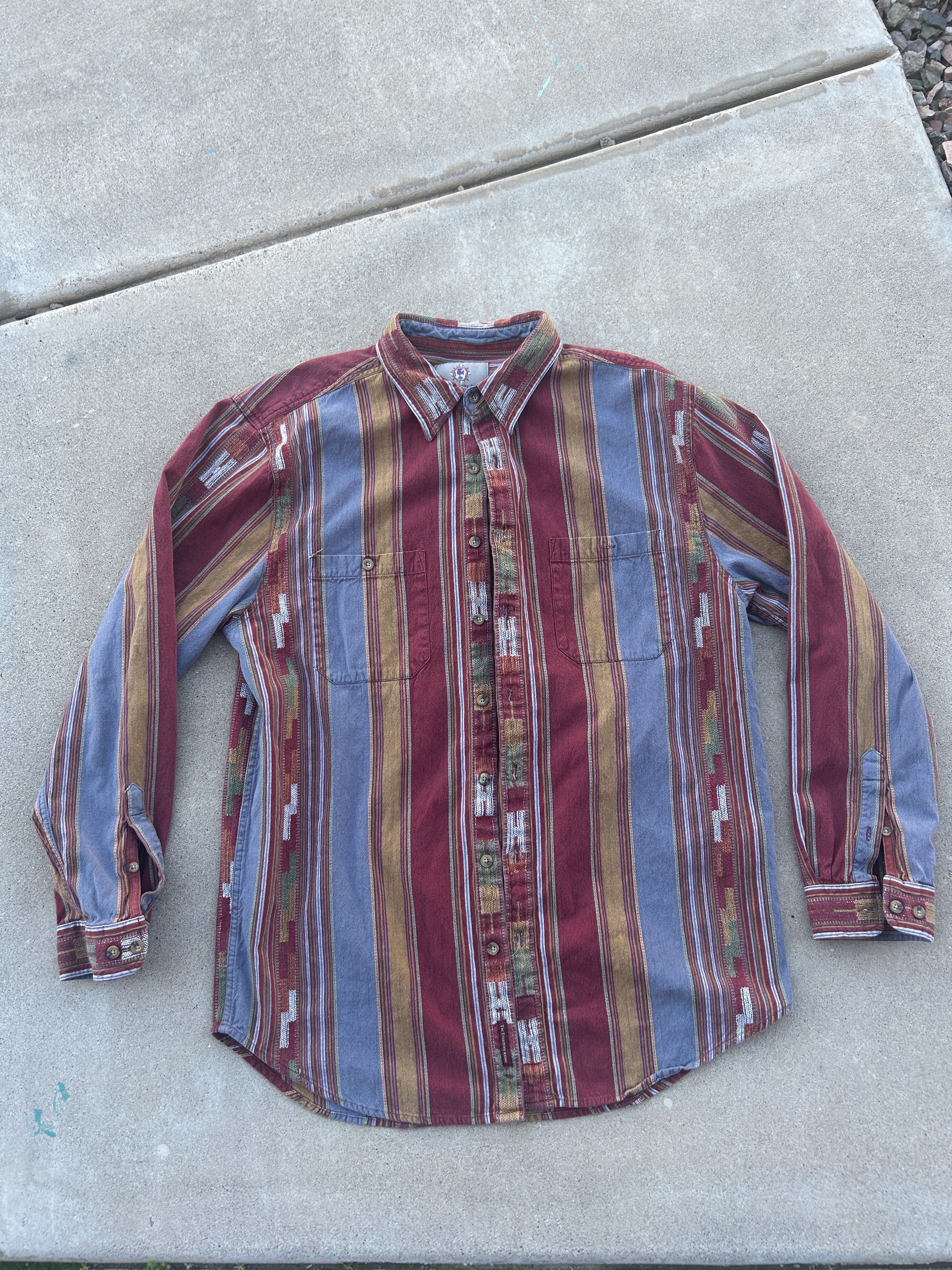 Other Vintage 90s y2k Aztec Carhartt Style Long Sleeve Button Up Size US XL / EU 56 / 4 - 1 Thumbnail