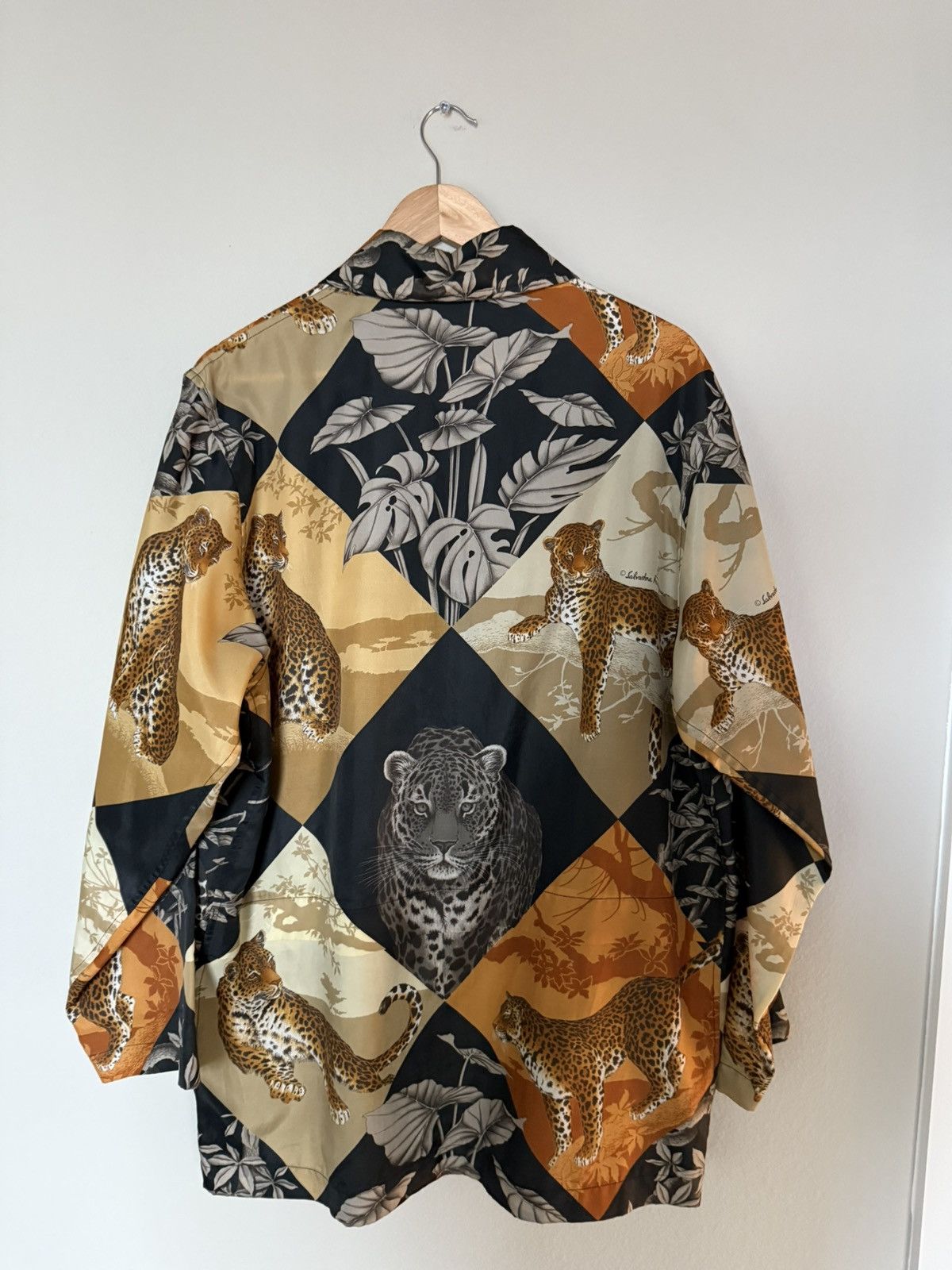 Salvatore Ferragamo Salvatore Ferragamo Leopard Print Coach Jacket Size US XL / EU 56 / 4 - 2 Thumbnail