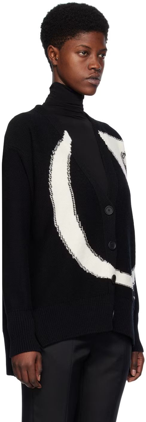 Off-White o1s22i1n0824 Maxi OW Logo Cardigan in Black/White Size M / US 6-8 / IT 42-44 - 3 Thumbnail