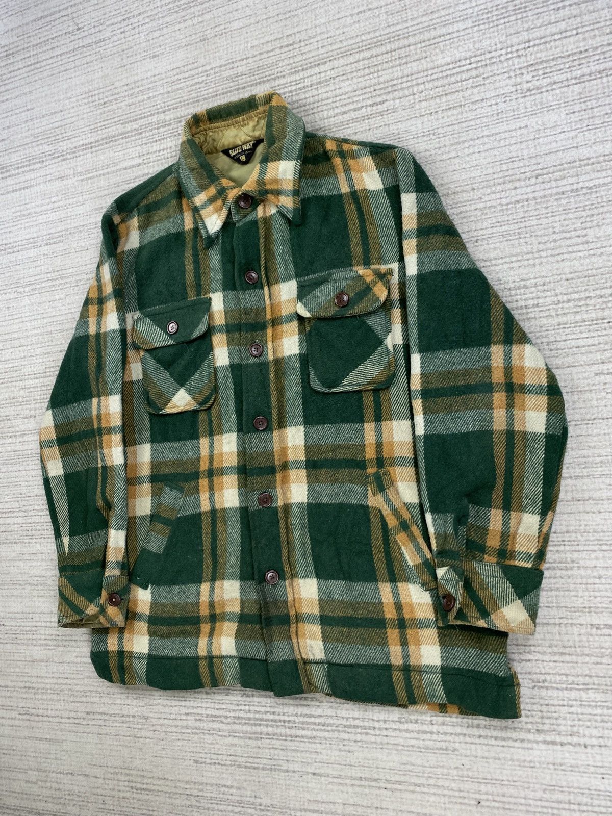 If Six Was Nine × Japanese Brand × Vintage Vintage Blue Way Checked Flannel Button Wool Jacket Size US M / EU 48-50 / 2 - 4 Thumbnail