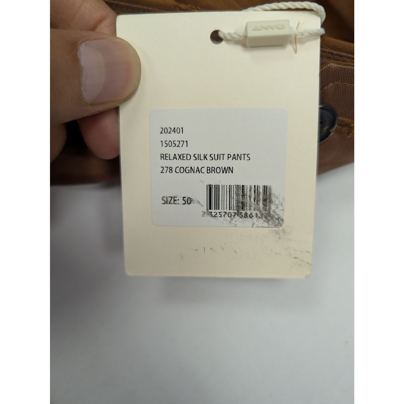 Gant o1rshd1 CC20 Relaxed Silk Suit Pants in Cognac Brown Size US 34 / EU 50 - 13 Thumbnail
