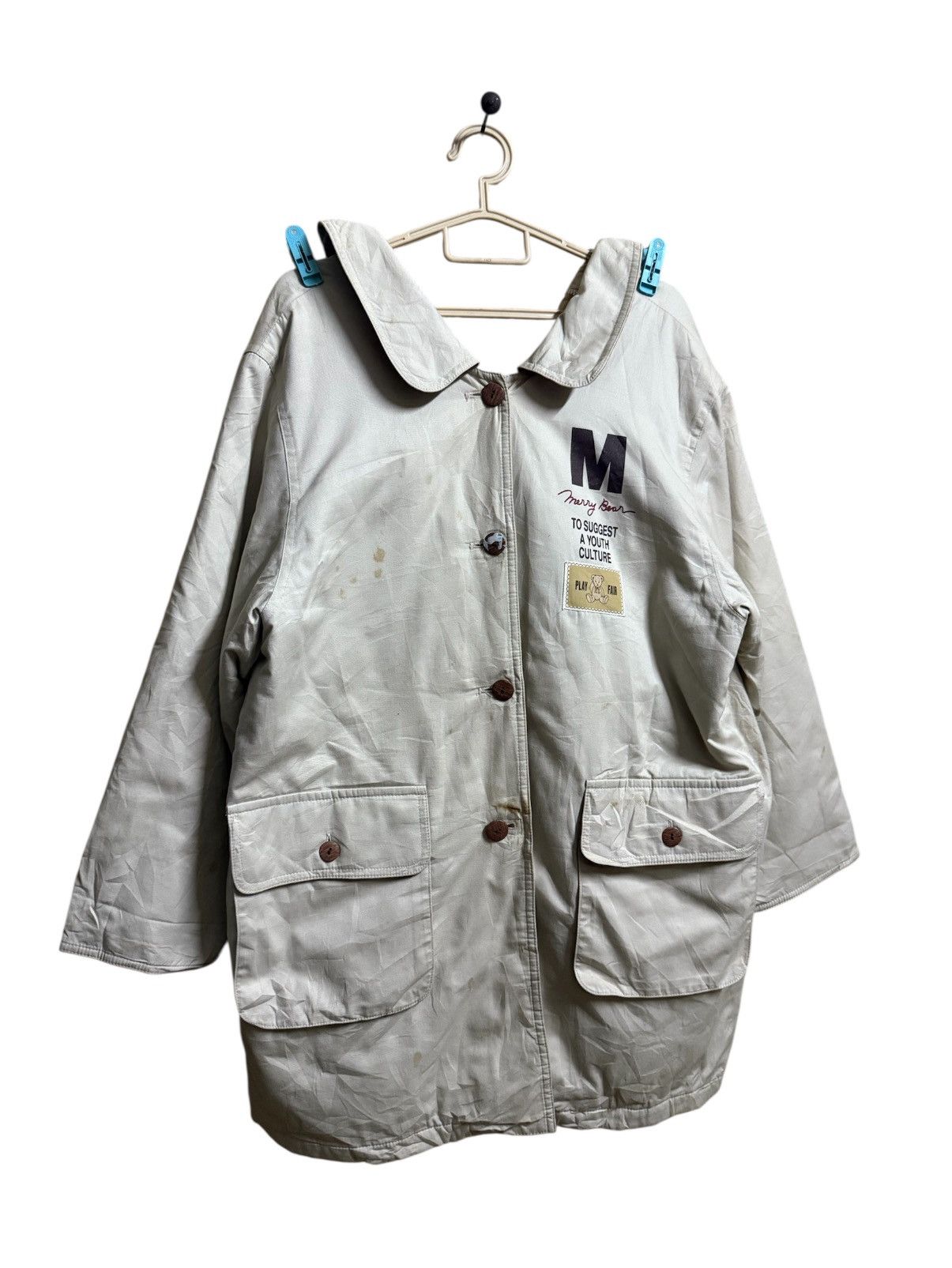 Japanese Brand MERRY BEAR Long jacket vintage Size US XL / EU 56 / 4 - 2 Thumbnail