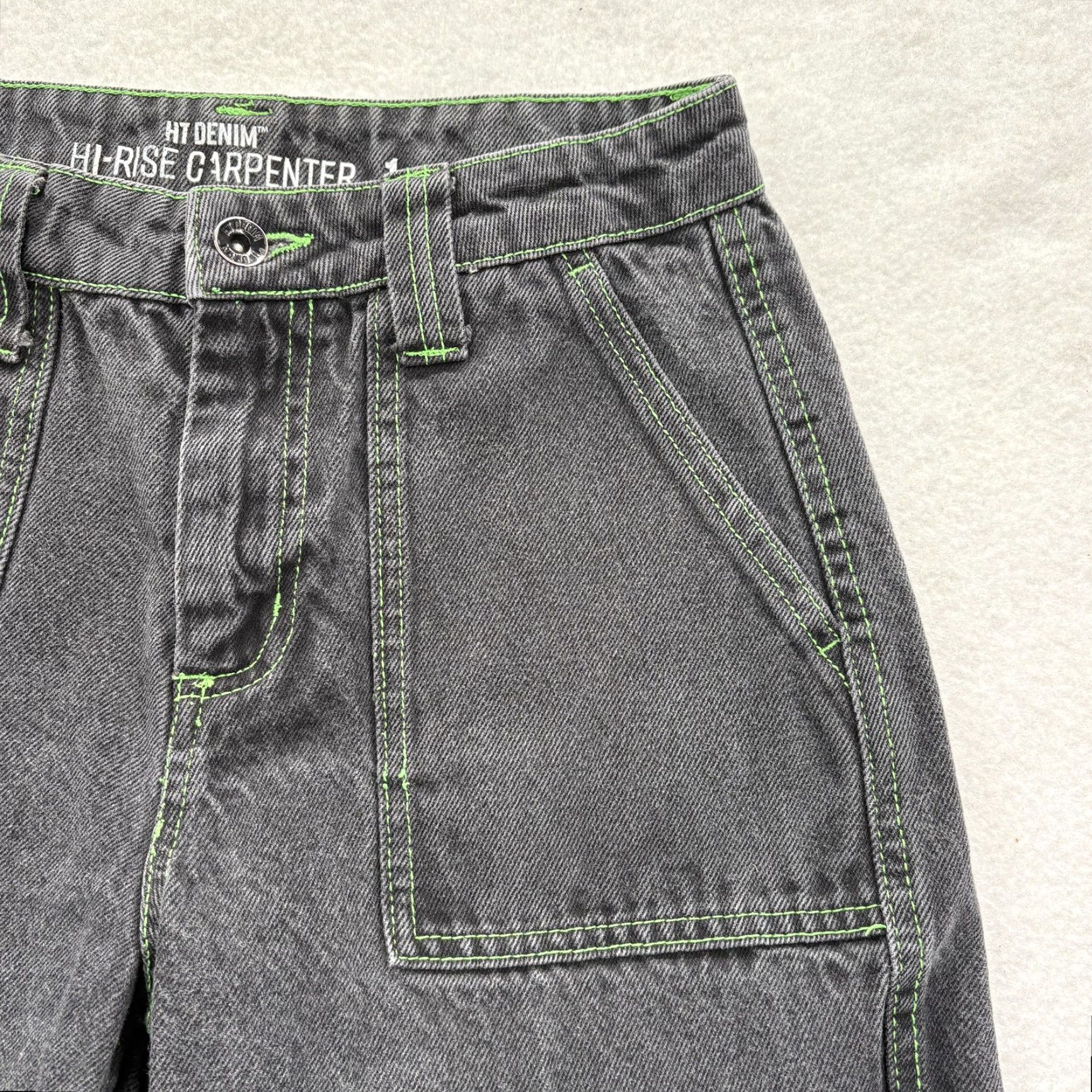 Hot Topic VINTAGE Hot Topic Denim Jeans Womens 1 Black Hi Rise Carpenter Cargo Utility Grunge Y2K Mens? Size 25" / US 0 / IT 36 - 3 Thumbnail