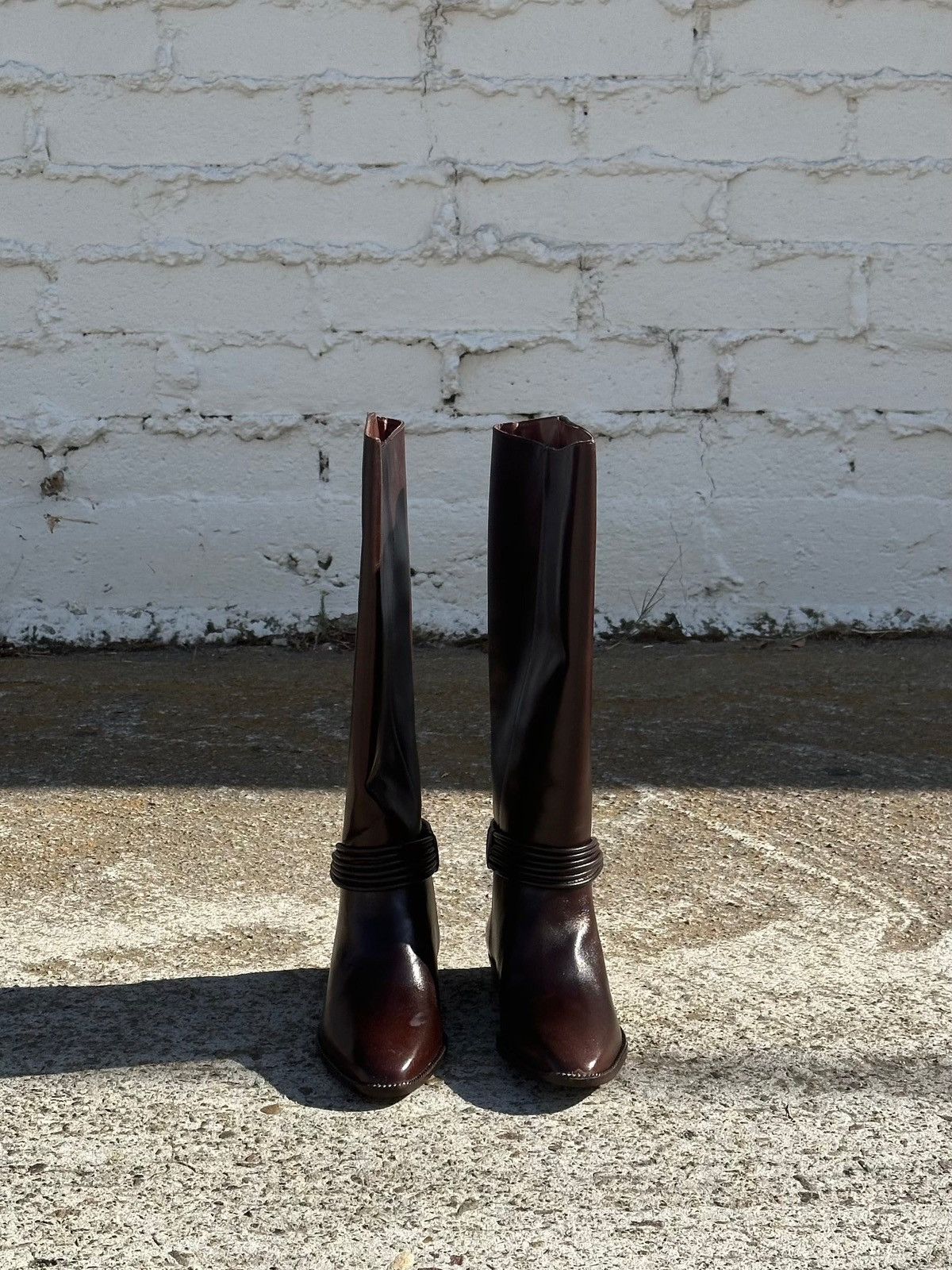 Unisa Brown Leather Knee High Boots