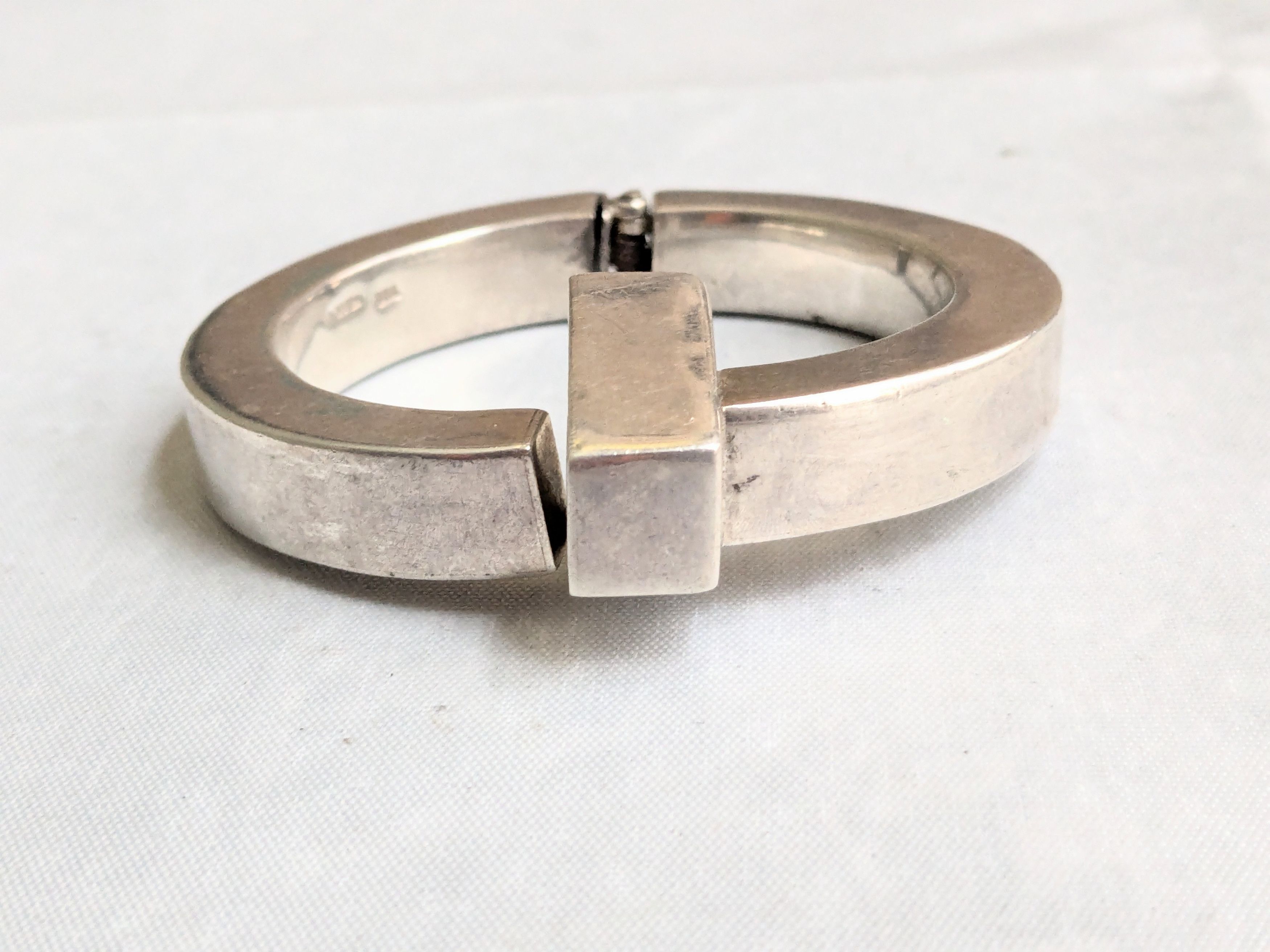 Jewelry Vintage Sterling Silver Bracelet 6.5" Avant Garde Modern Size ONE SIZE - 8 Thumbnail
