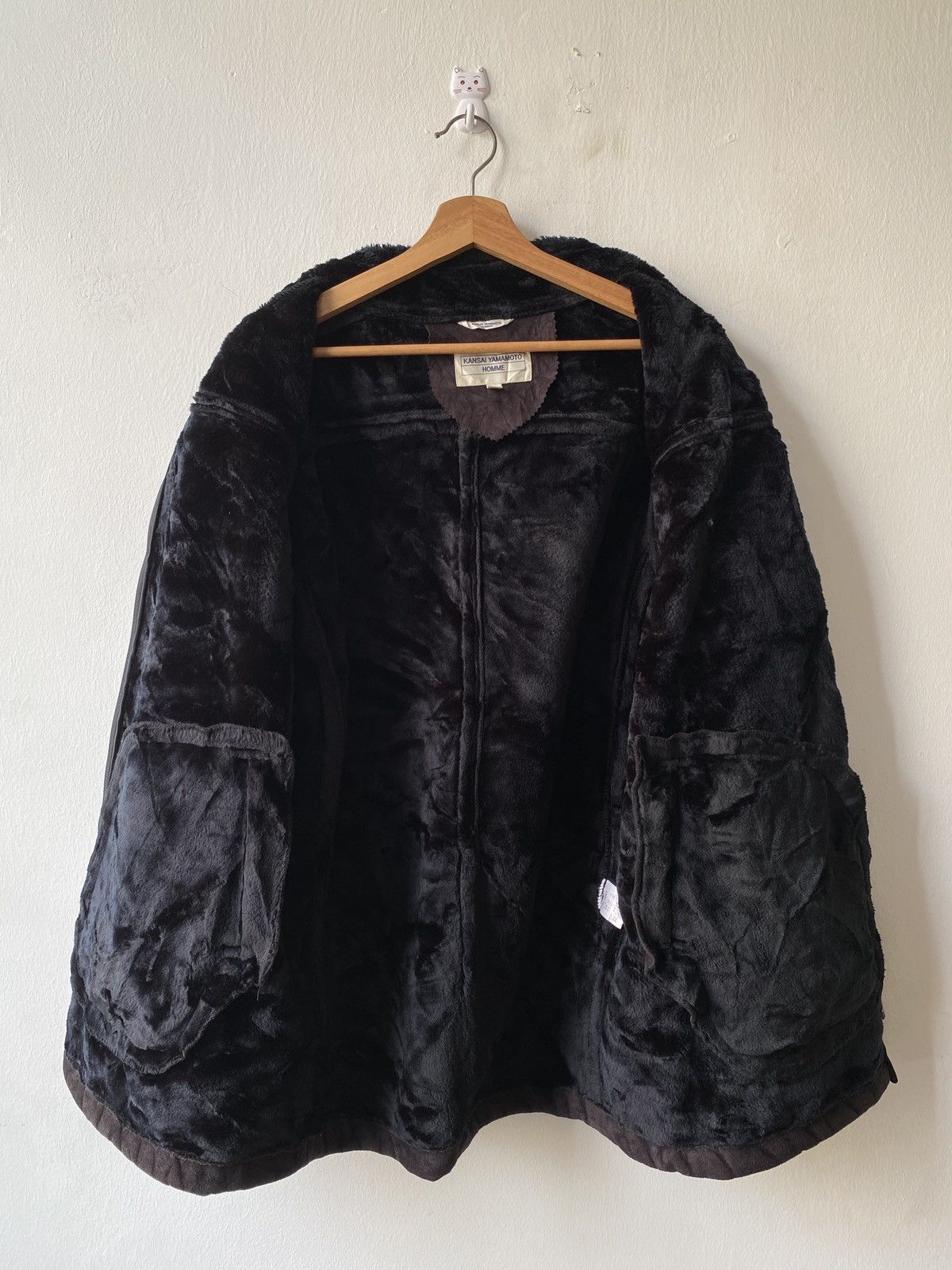 Japanese Brand × Kansai Yamamoto 1990s Kansai Yamamoto Homme Suede Leather Fur Lining Jacket Size US L / EU 52-54 / 3 - 10 Thumbnail