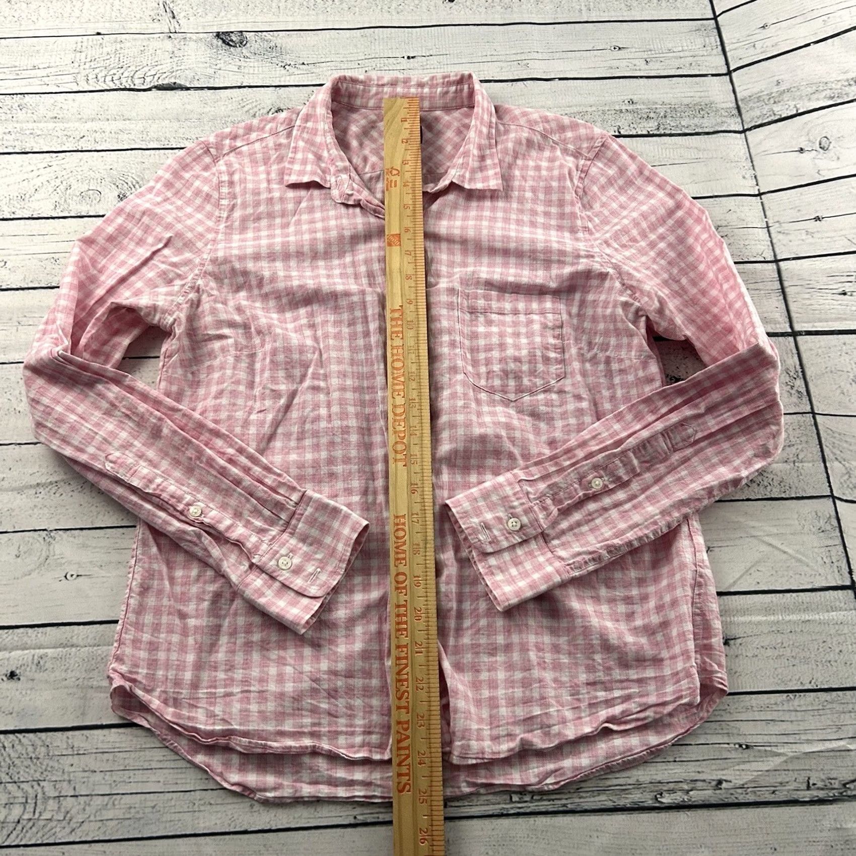 UNTUCKit UNTUCKit Plaid Long Sleeve Cotton Button Front Top Women's 10 Pink Size L / US 10 / IT 46 - 3 Thumbnail