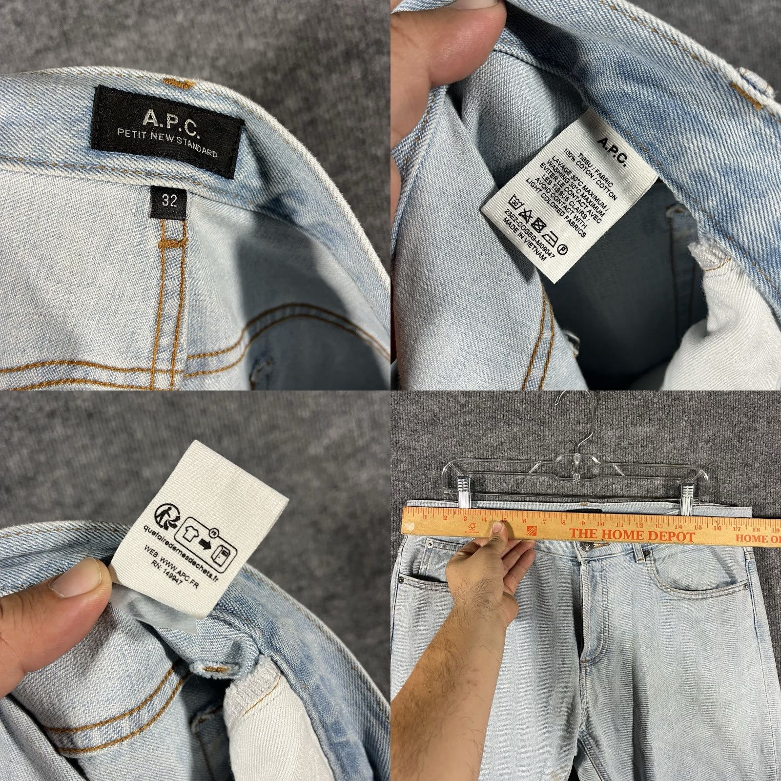 A.P.C. A.P.C. Petit New Standard Jeans Light Blue Wash Denim Mens Size 32 APC Jeans Slim Skinny Regular Inseam 32 Size US 32 / EU 48 - 8 Thumbnail