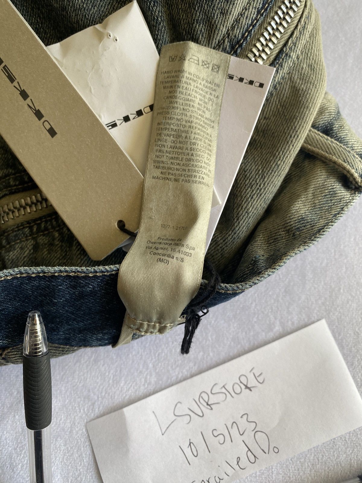 Rick Owens × Rick Owens Drkshdw Rick Owens DRKSHDW Bolan Banana Zip Jean Minearl Pearl 32 Size US 32 / EU 48 - 9 Thumbnail