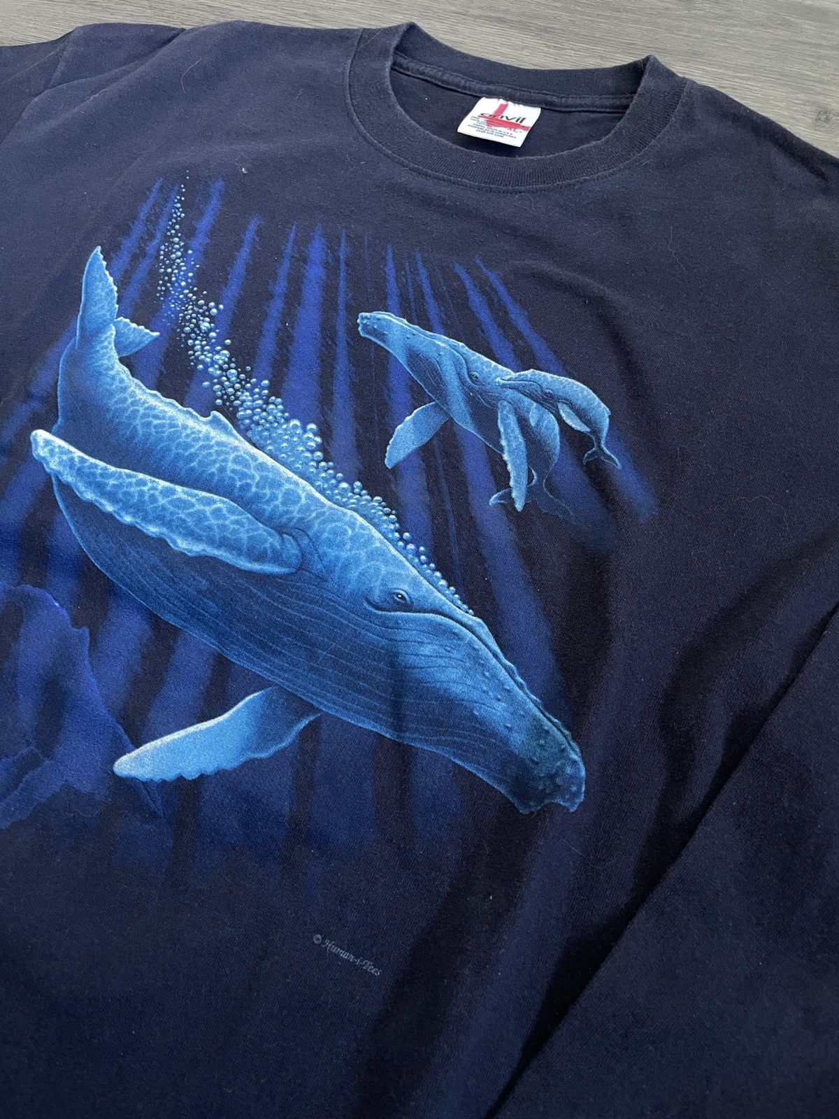 Vintage Vintage “Humpback Whales” Long Sleeve T-shirt (Sz. XL) Size US XL / EU 56 / 4 - 2 Thumbnail