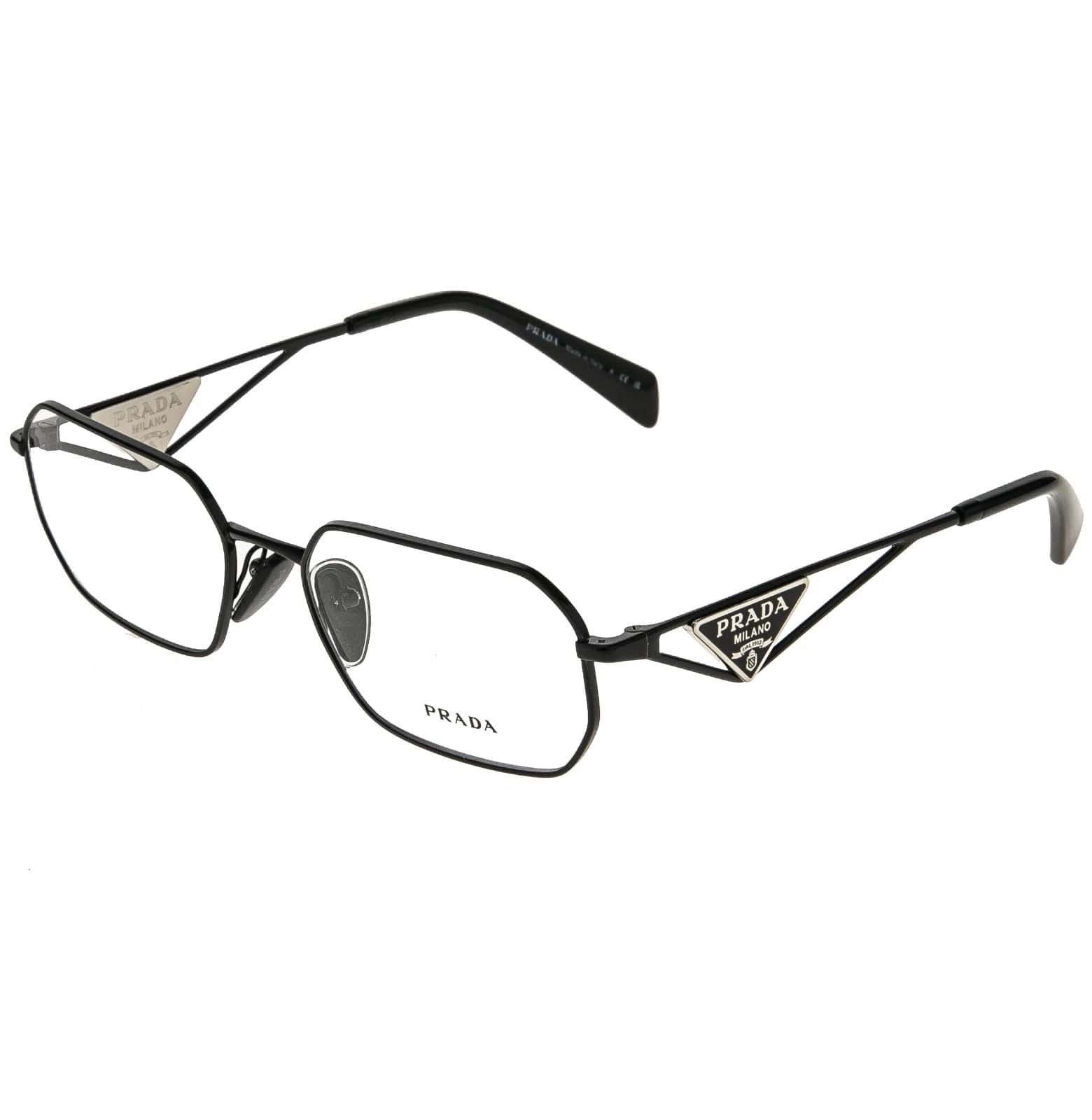 Prada PRADA TAMPO PRA53V Black Triangle Logo Metal Eyeglasses A53 Size ONE SIZE - 7 Thumbnail