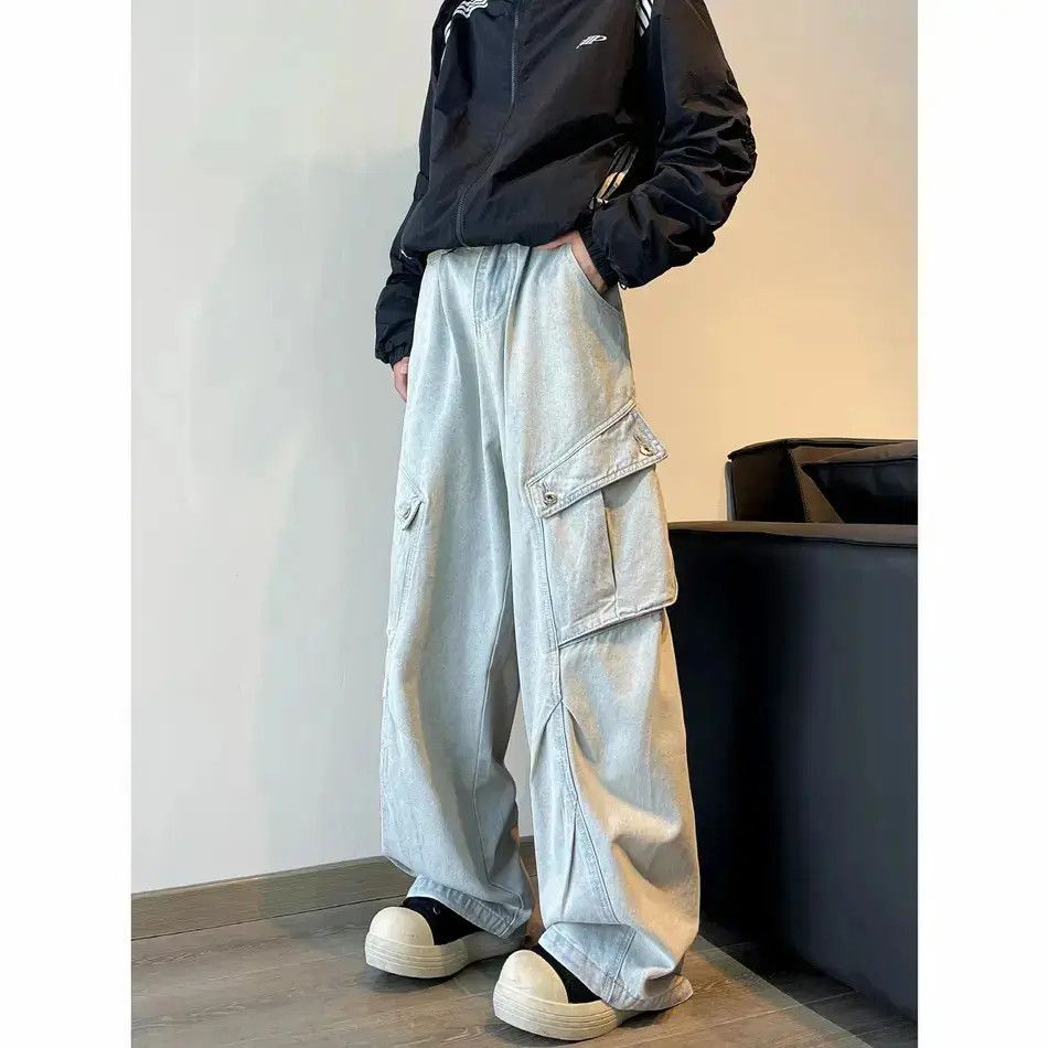 Japanese Brand Retro loose wide leg slightly flared jeans Size US 30 / EU 46 - 1 Thumbnail