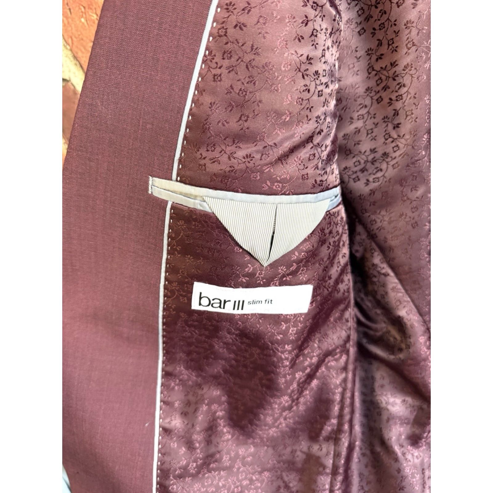 Bar III Bar III Red Tuxedo Suit Mens Slim Fit 38 Long Bar III Suit Shirt? Size 38R - 3 Thumbnail