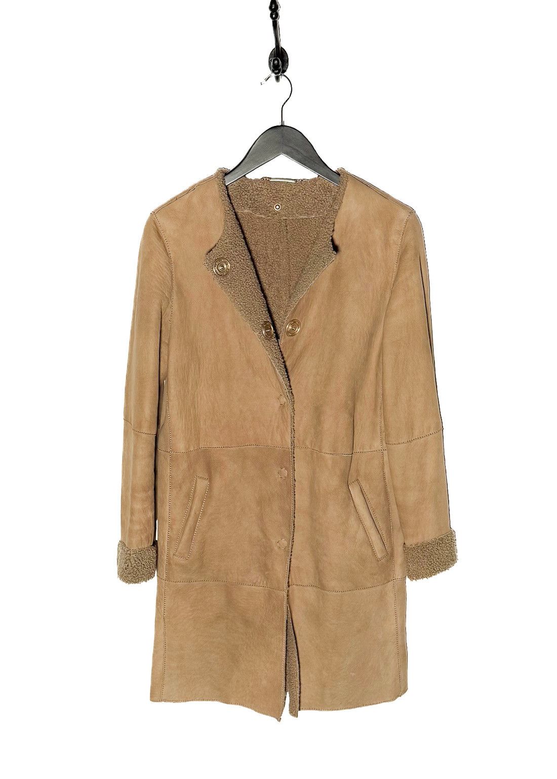 Dolce & Gabbana D&G Amovible Fur Hood Beige Shearling Coat Size S / US 4 / IT 40 - 5 Thumbnail