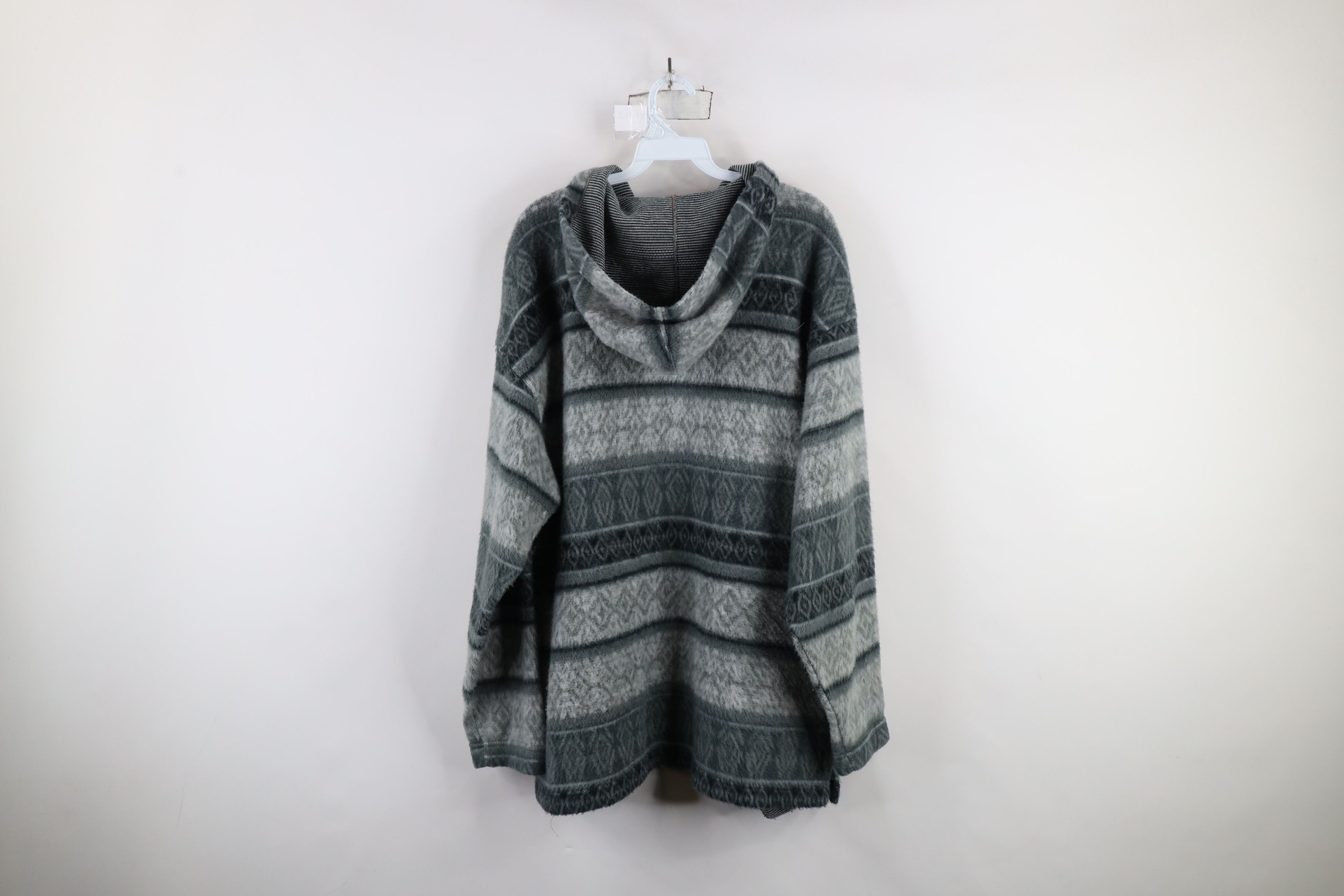 Vintage Vintage 90s Streetwear Baggy Fair Isle Hoodie Sweatshirt Size US L / EU 52-54 / 3 - 9 Thumbnail