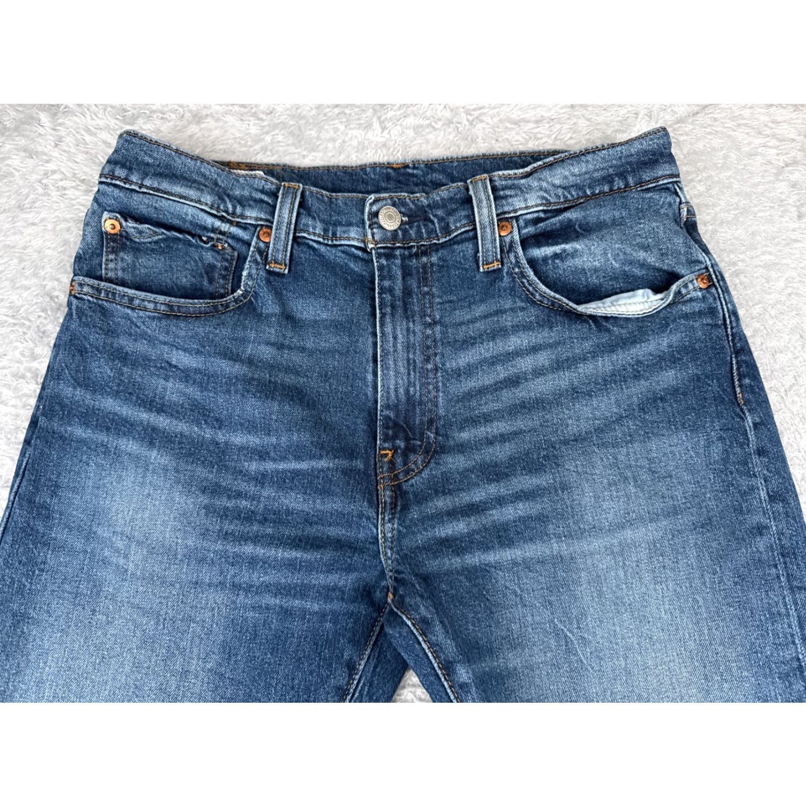 Levi's VINTAGE Levi's 512 Jeans Adult 33 Blue Denim Distressed 5-Pocket Regular Fit Cotton 32x30 Jeans Mens Size US 33 - 4 Thumbnail