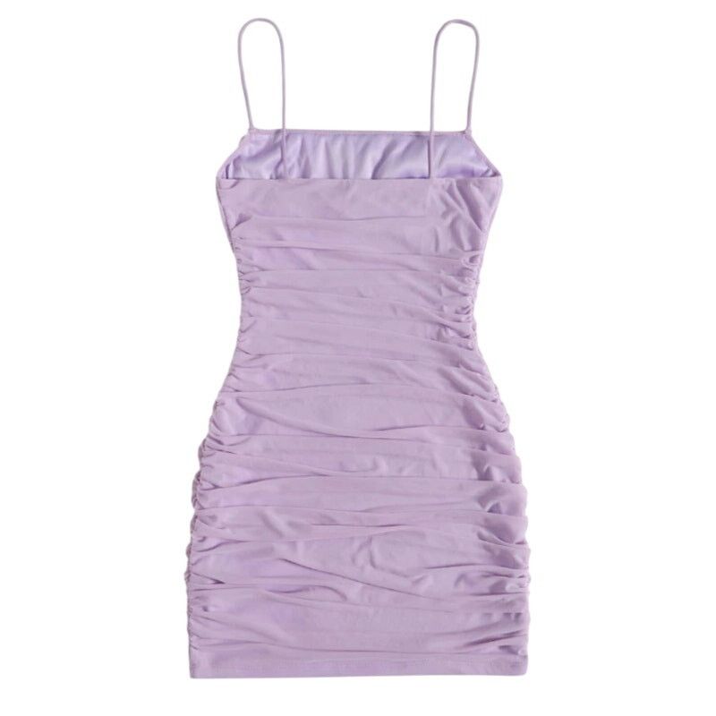 Shein Ruched Mesh Bodycon Dress in Lilac, Size S Size S / US 4 / IT 40 - 2 Thumbnail