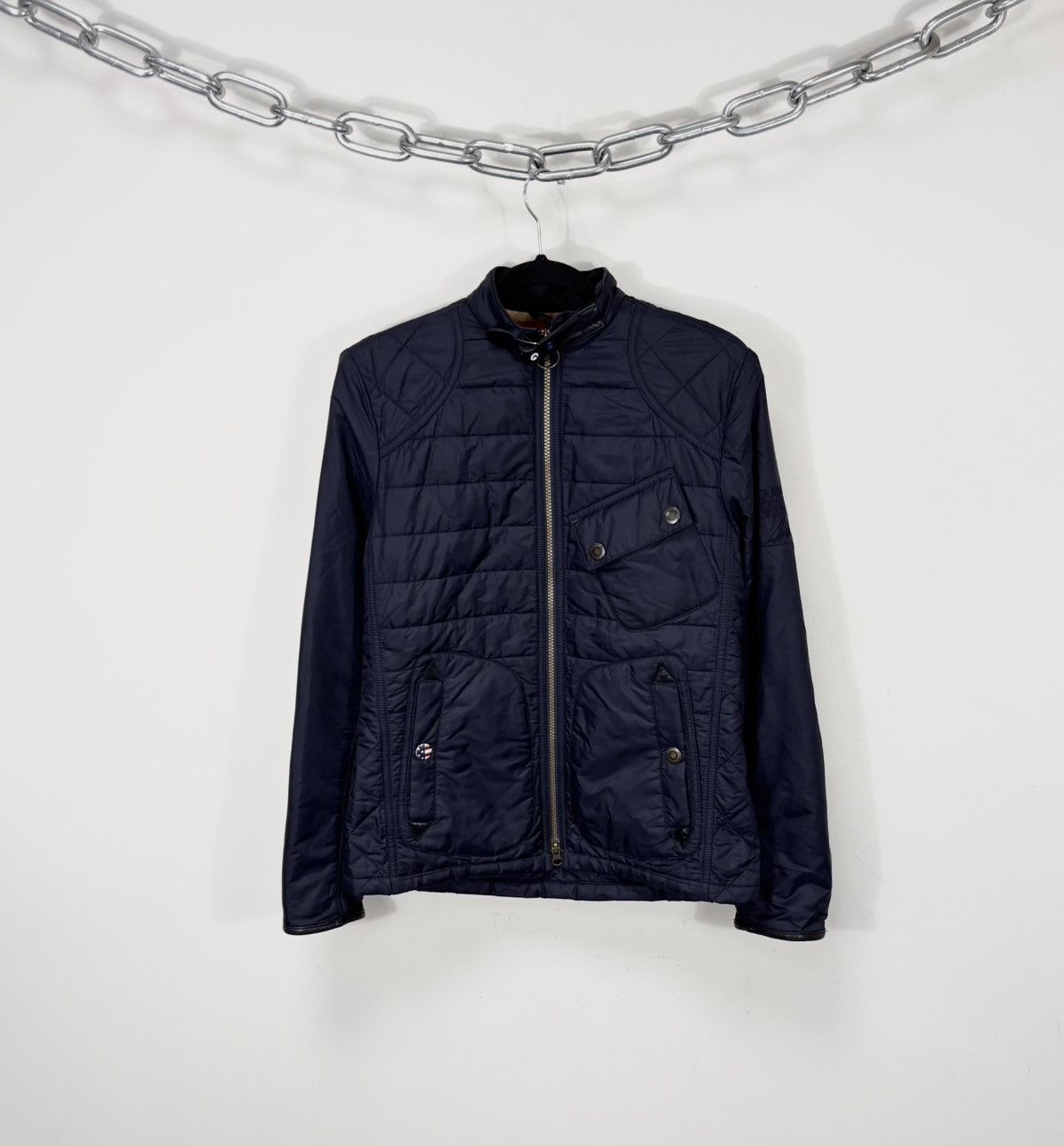 Barbour Barbour Steve McQueen Men’s Navy Blue Quilted Jacket Size US S / EU 44-46 / 1 - 1 Thumbnail
