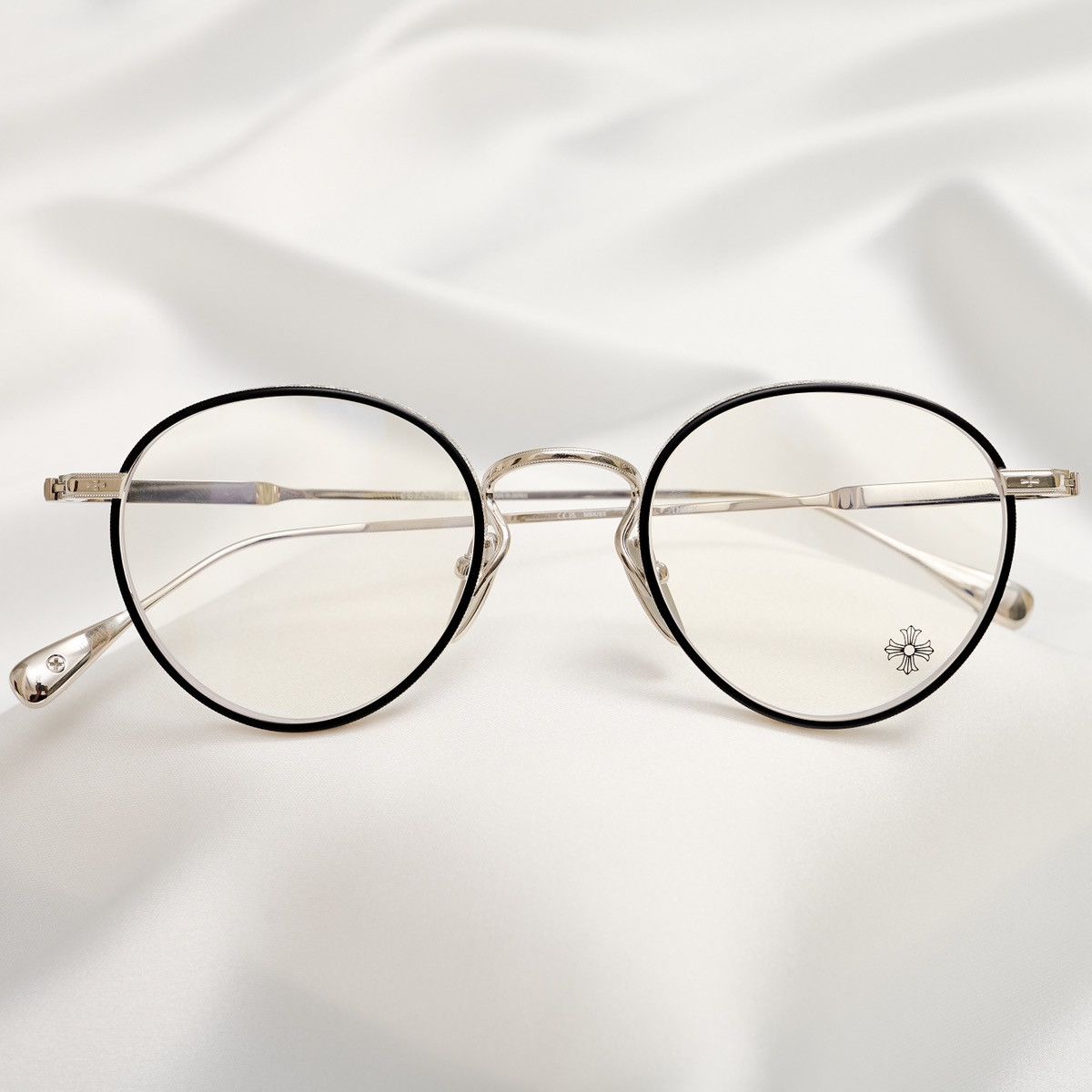 Chrome Hearts CHROME HEARTS THICK MATE BLACK / SHINY SILVER GLASSES Size ONE SIZE - 6 Thumbnail