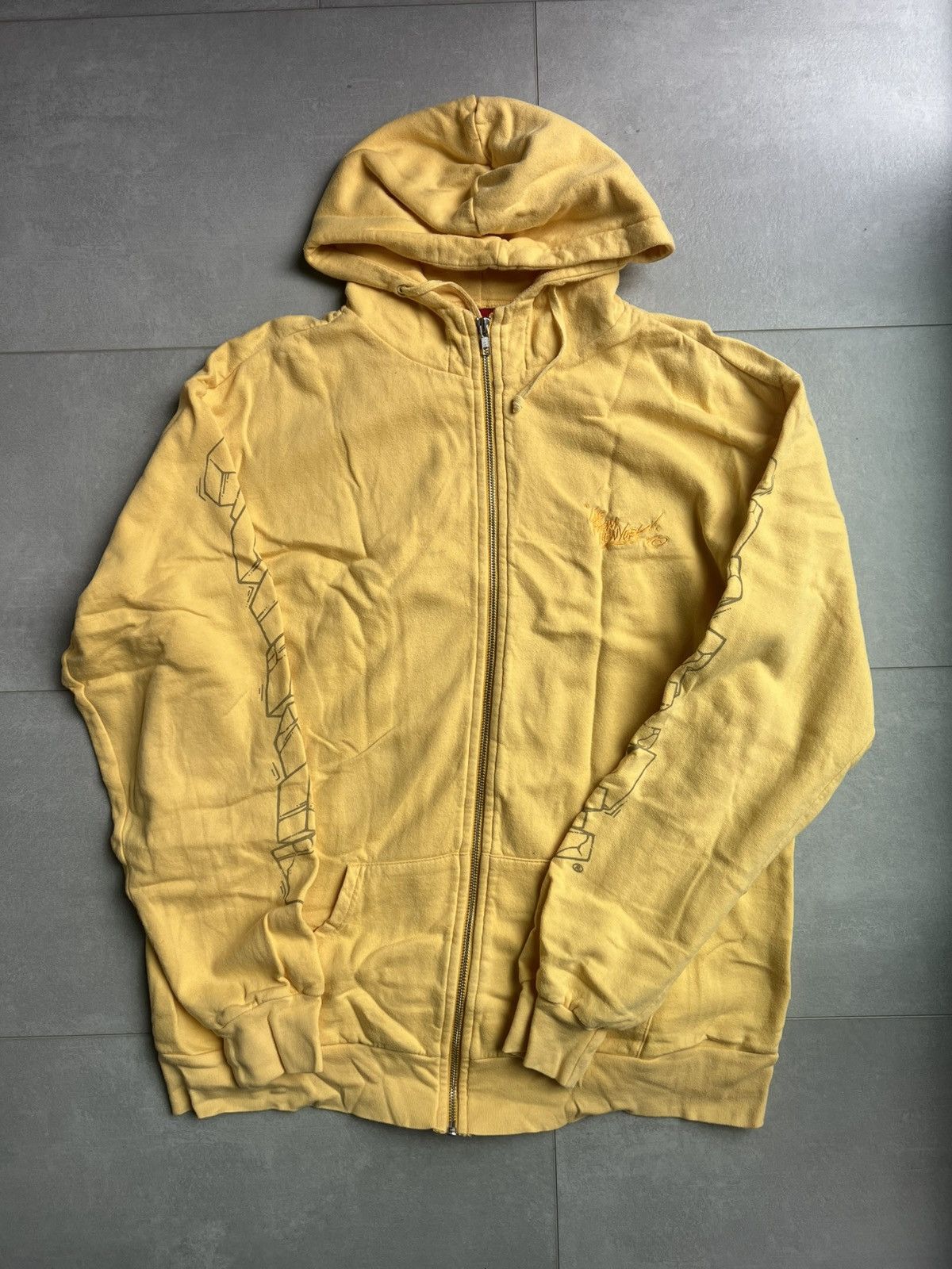 Archival Supreme x Phase 2 Graffiti Sleeve Zip-Up - Yellow