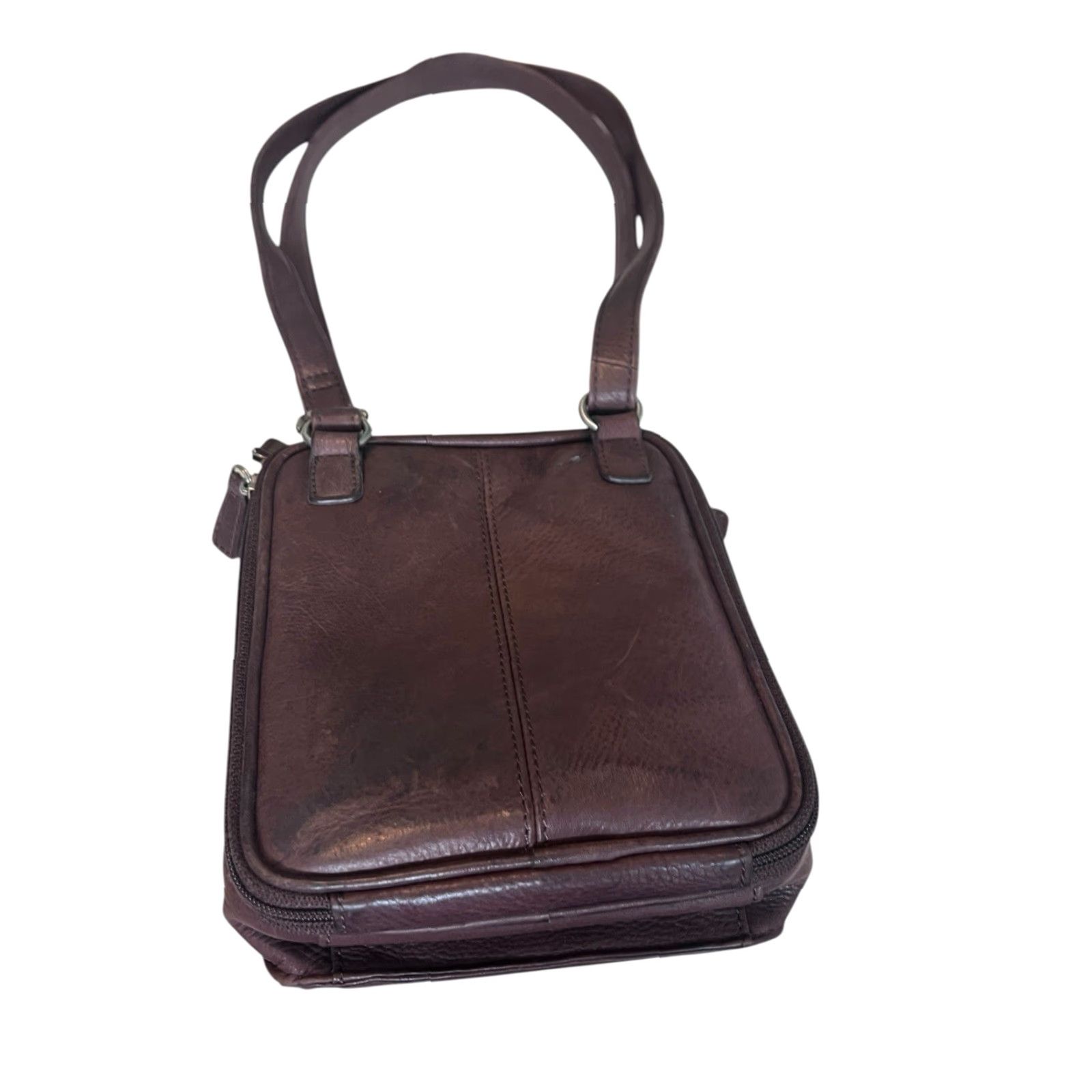 Fossil VINTAGE Fossil Crossbody Organizer Handbag Brown Leather Shoulder Purse Size ONE SIZE - 5 Thumbnail