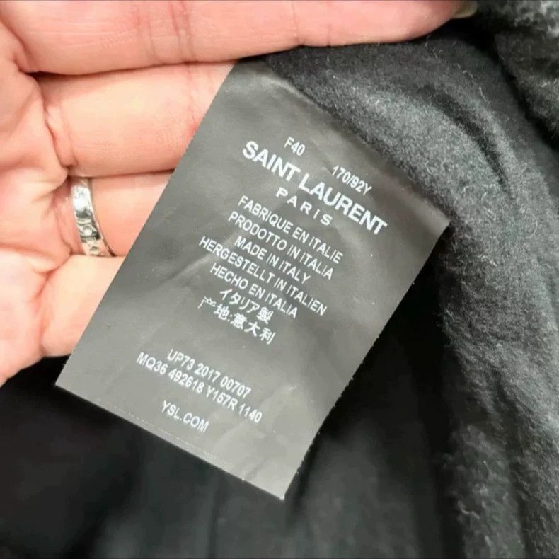 Saint Laurent Paris Saint Laurent Paris Wool lambswool paneled sheepskin croppe Size S / US 4 / IT 40 - 3 Thumbnail