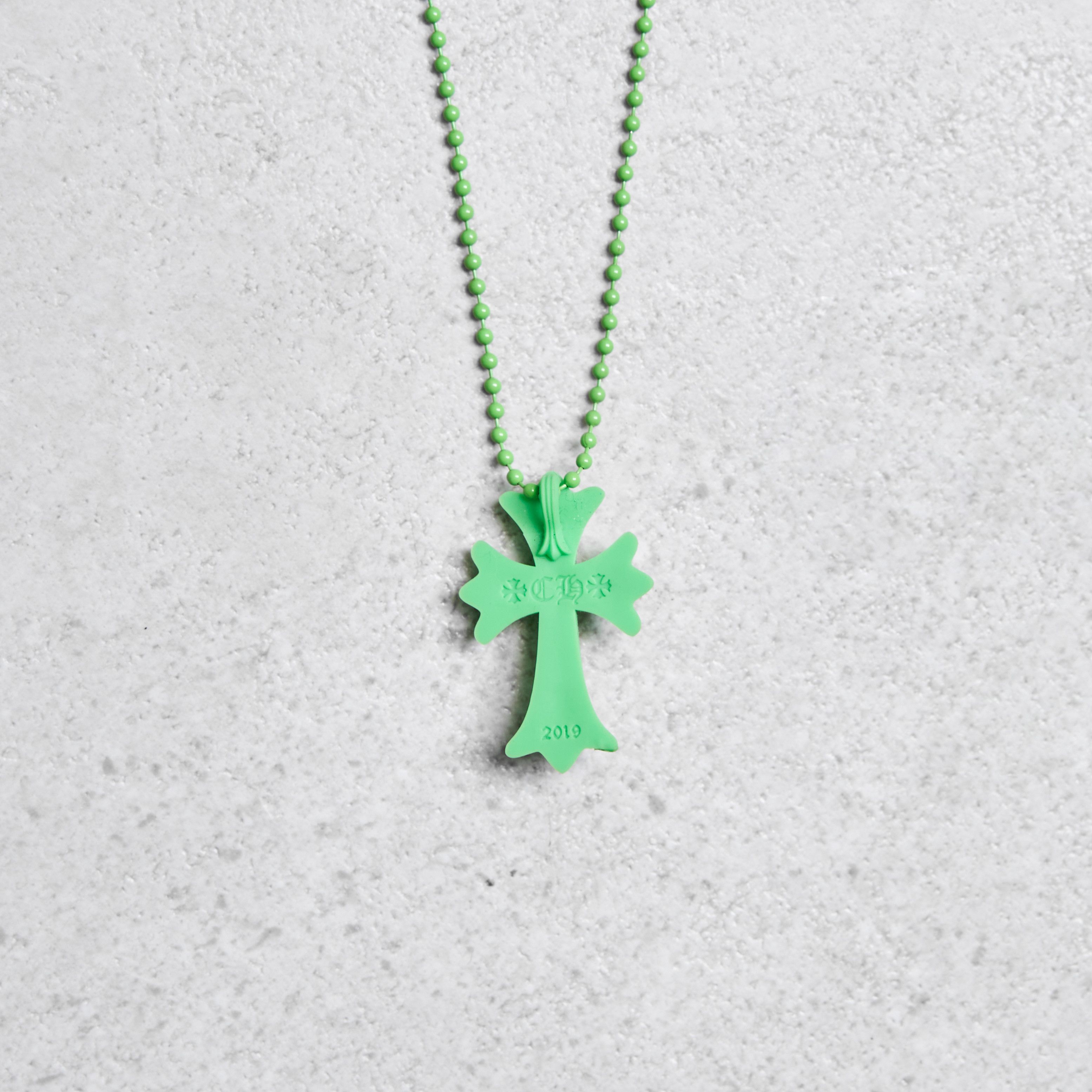 Chrome Hearts Chrome Hearts Silicrome Cross Necklace Green Size ONE SIZE - 5 Thumbnail
