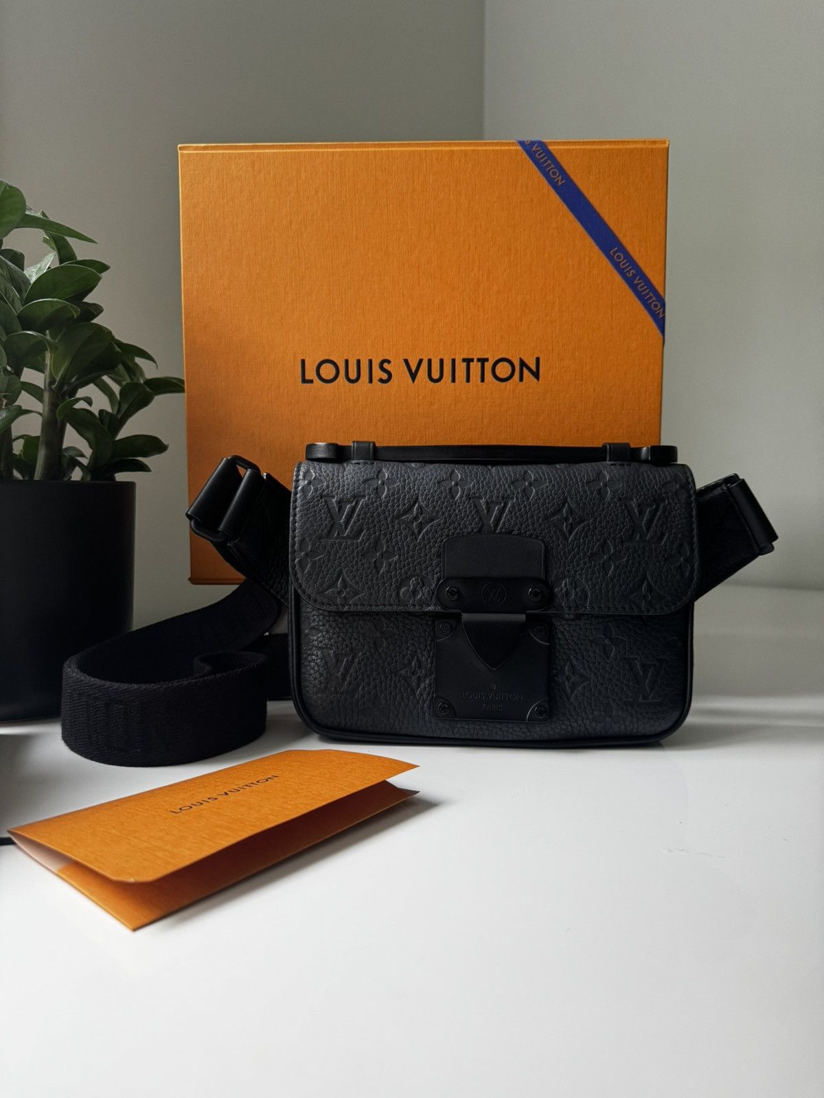 Louis Vuitton S-Lock Sling Bag in Black, Men's