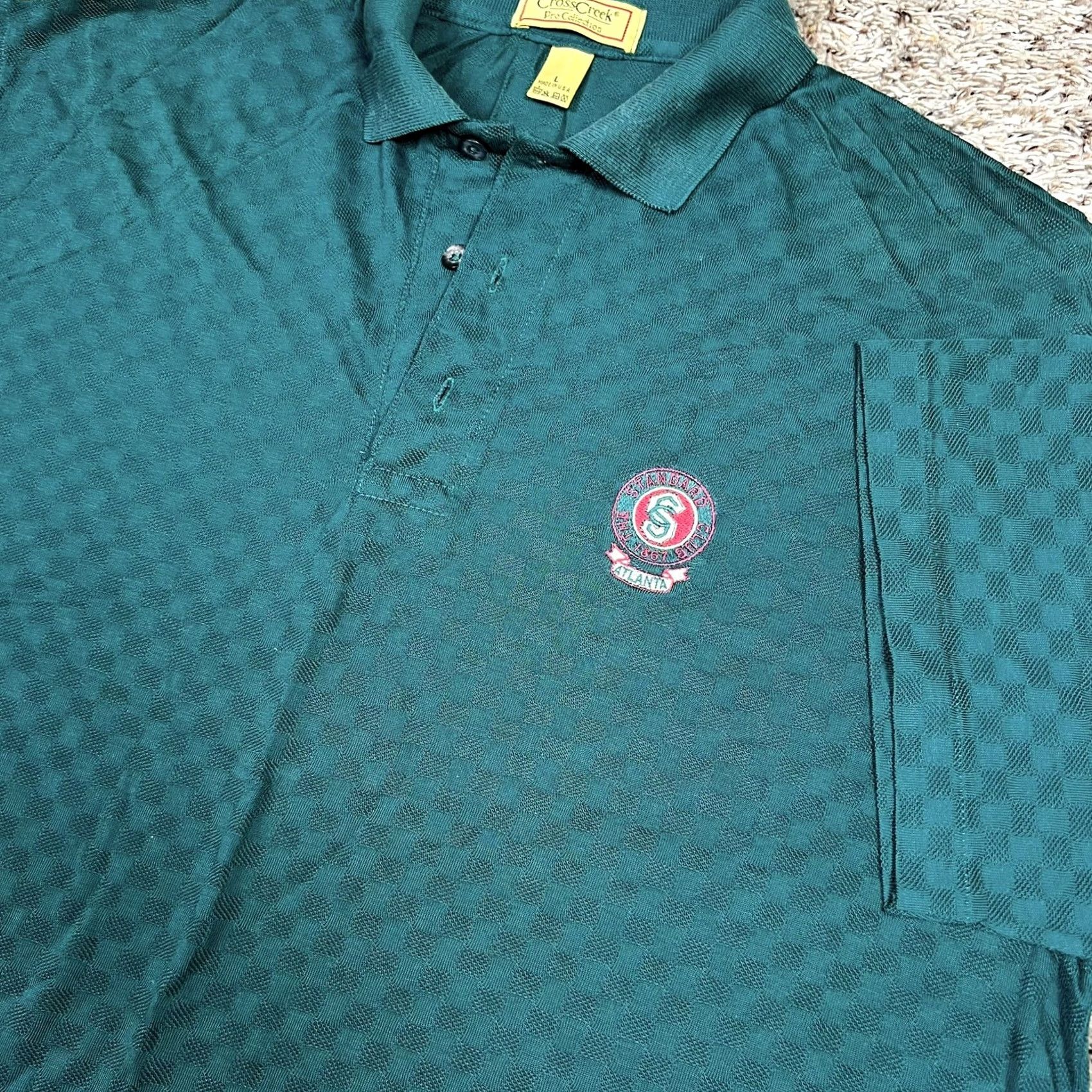 Vintage VINTAGE Cross Creek Polo Shirt Mens Large Green Embroidered Atlanta 90s Short Sleeve Classic Polo Shirt Mens Regular Size US L / EU 52-54 / 3 - 3 Thumbnail