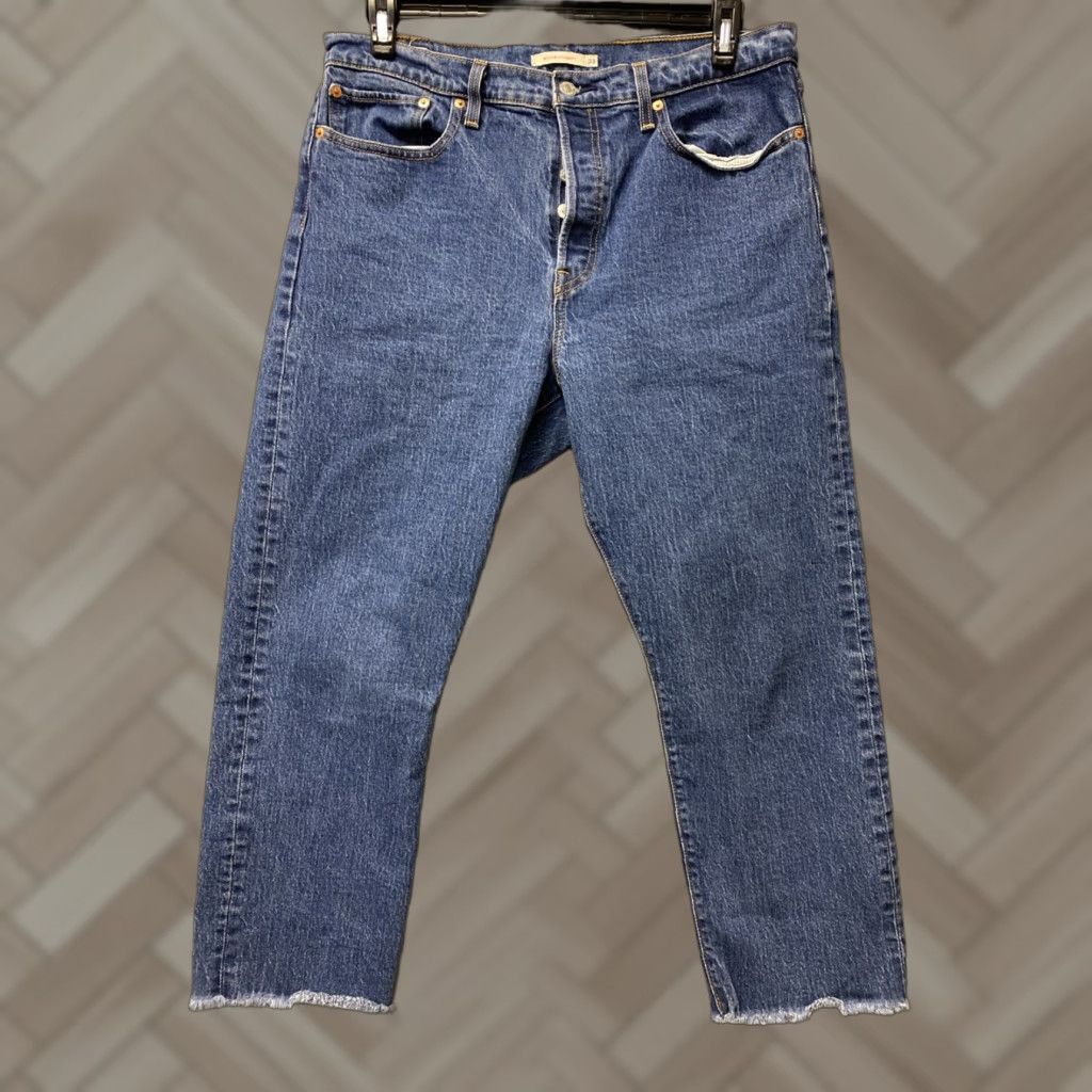 Levi's LEVI'S 502 Jeans Men’s 33x27 Blue Denim Raw Hem Big E 5-Pocket Regular Rise Mid Vintage: No (Note: Vintage field is No per specs) Size US 33 - 1 Thumbnail