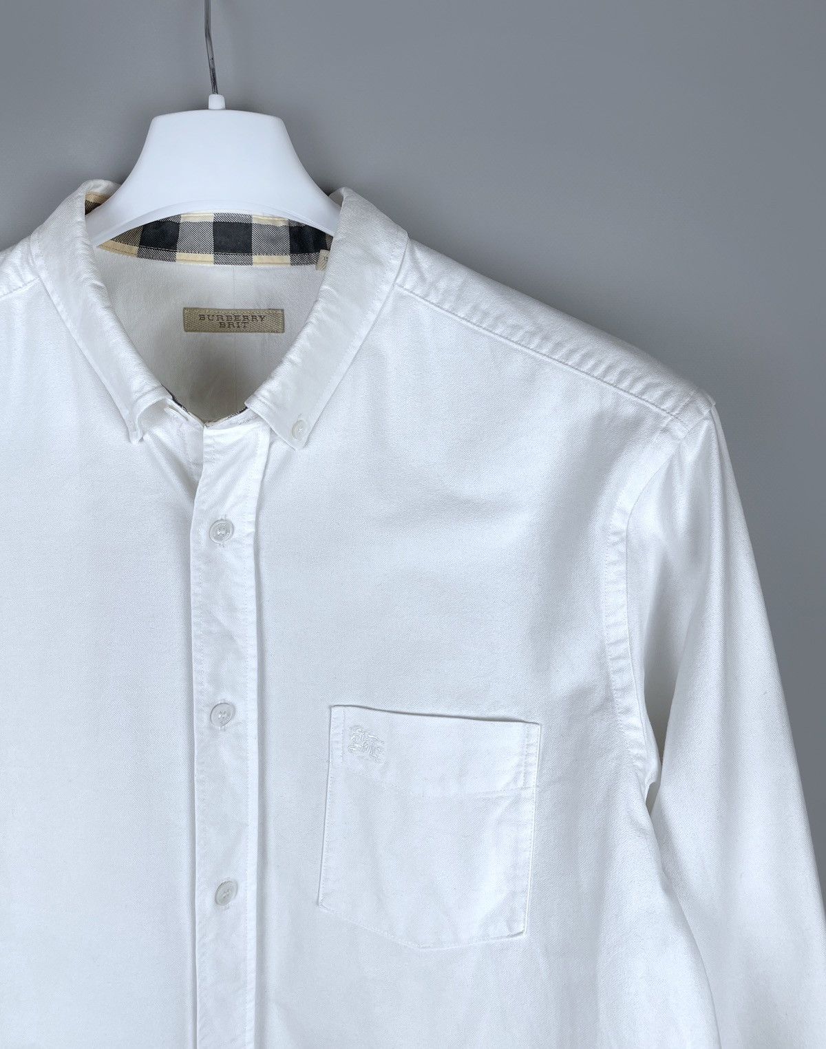 Burberry Burberry Brit Oxford Classic White Nova Check Shirt Size XL Size US XL / EU 56 / 4 - 3 Thumbnail