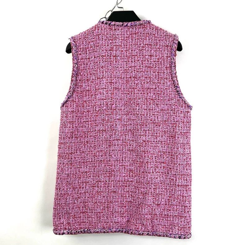 Chanel Chanel Pink tweed four-pocket vest Size XXS / US 00 / IT 34 - 3 Thumbnail