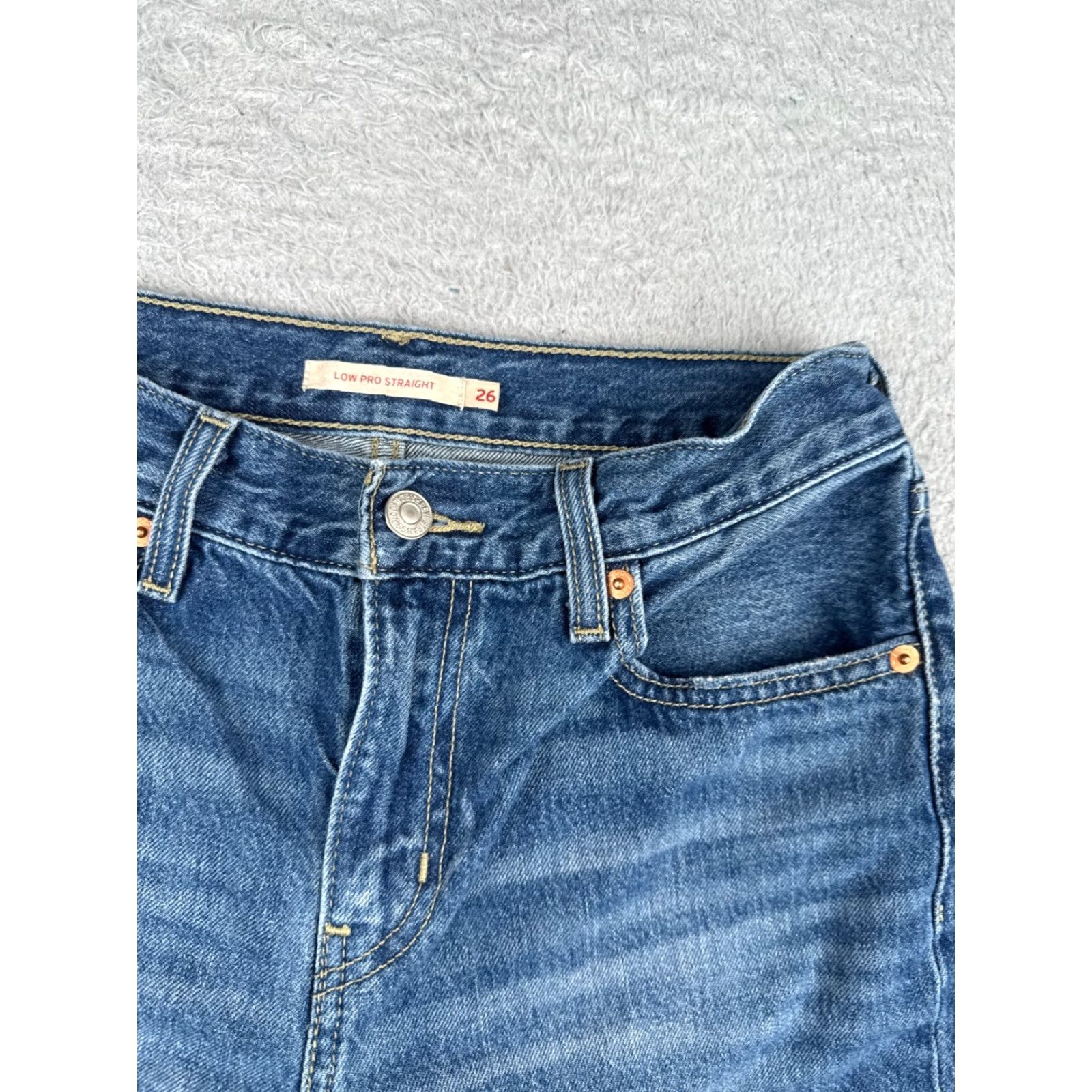 Levi's Levis Shorts Womens 26 Blue Denim Cutoff Low Pro Straight Mid Rise Cotton 26x6 Size 26" / US 2 / IT 38 - 5 Thumbnail