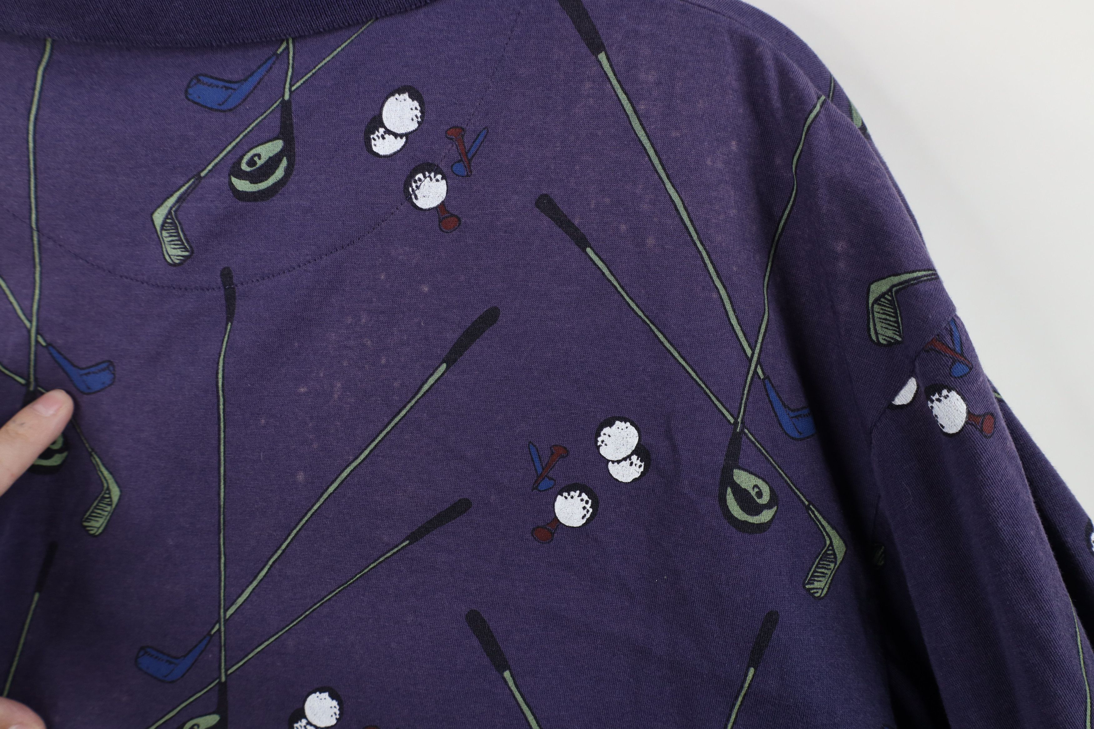 Vintage Vintage 90s Streetwear Golf All Over Print Polo Shirt Blue Size US L / EU 52-54 / 3 - 10 Thumbnail