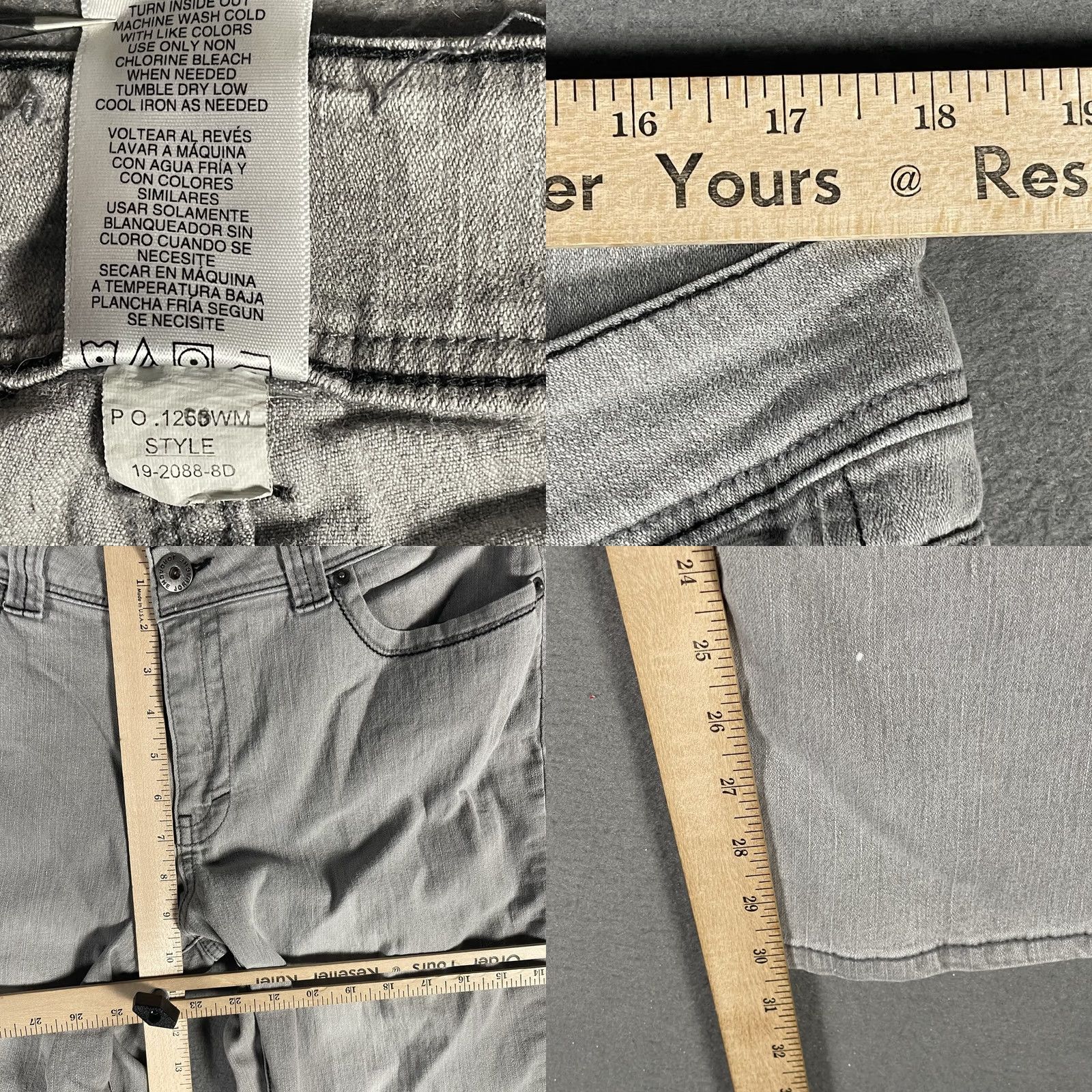 Jordache Jordache Jeans Womens 14 Gray Bootcut Stretch Embroidered Pocket Casual Pants Size 36" / US 14 / IT 50 - 8 Thumbnail