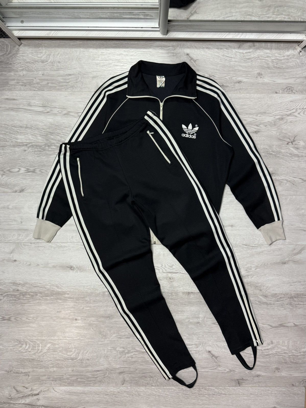 Vintage Adidas Firebird Track Suit Trefoil Made In Hong Kong