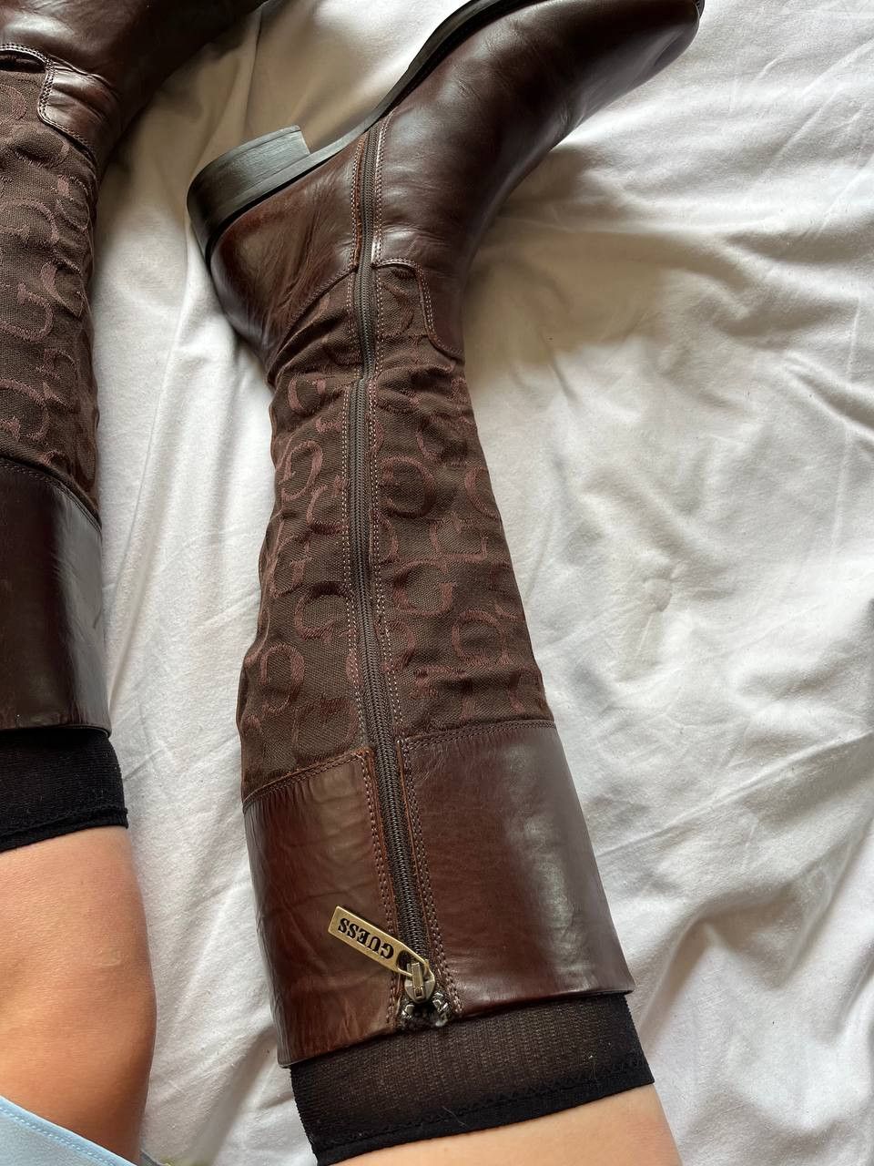 Georges Marciano × Guess Guess by Marciano vintage brown leather knee height boots Size US 9 / IT 39 - 4 Thumbnail
