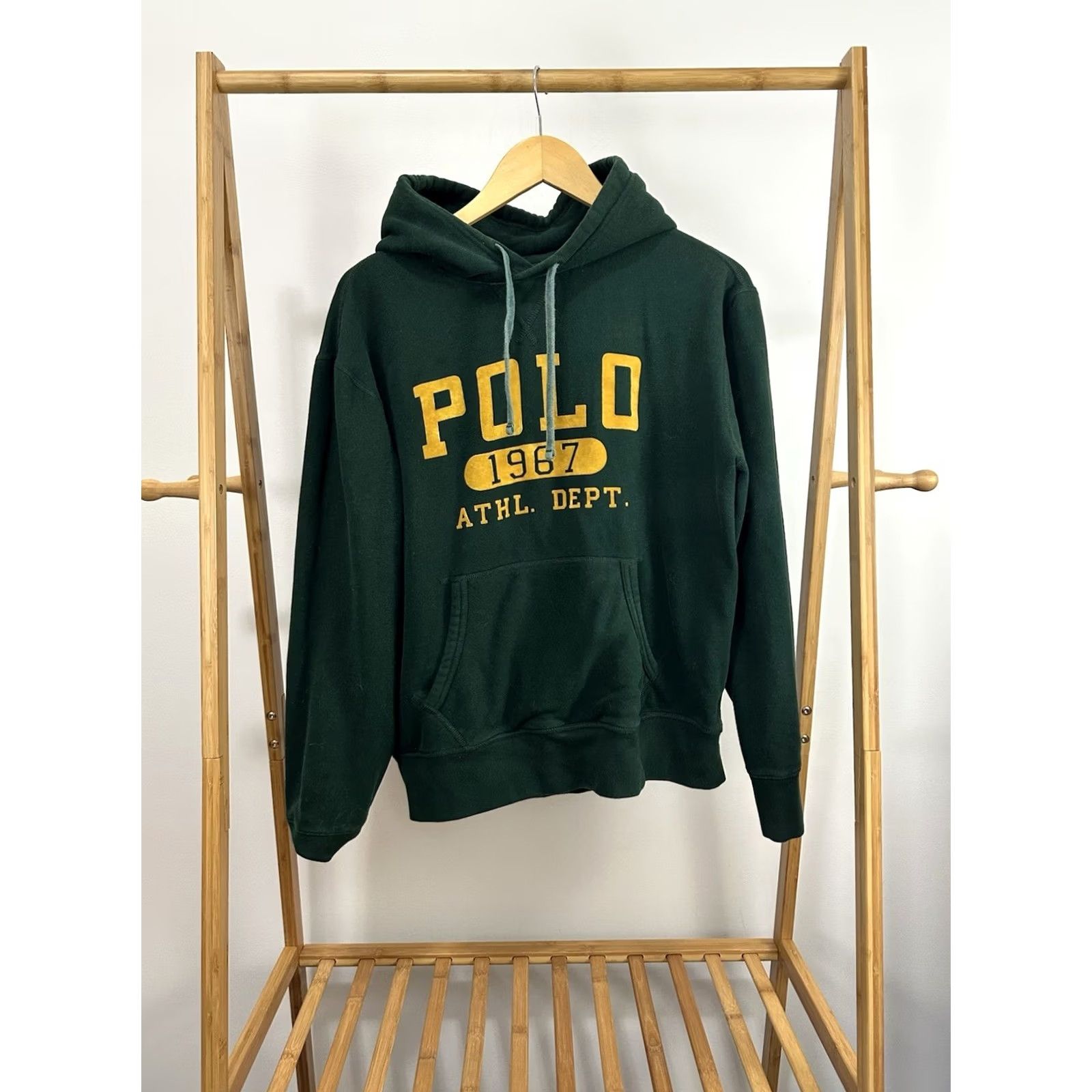 Polo Ralph Lauren Polo Ralph Lauren 1967 Athletic Dept Flocked Green Yellow Hoodie Sweatshirt M Size US M / EU 48-50 / 2 - 2 Thumbnail