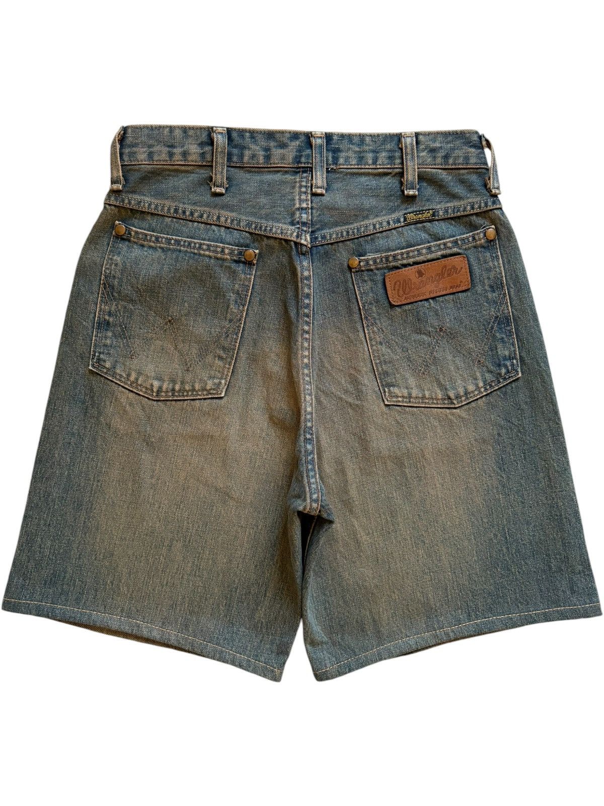 Wrangler Vintage Wrangler Blue Bell Selvedge Mud Wash Jean Short Size US 27 - 3 Thumbnail