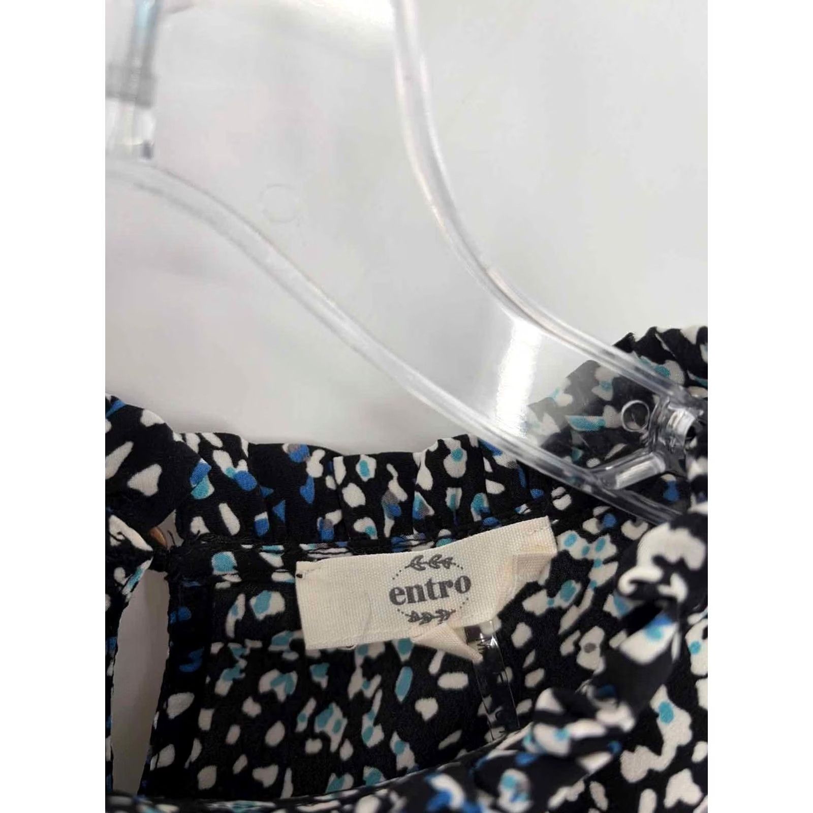 Vintage Entro Blouse Blue Medium Size M / US 6-8 / IT 42-44 - 2 Thumbnail