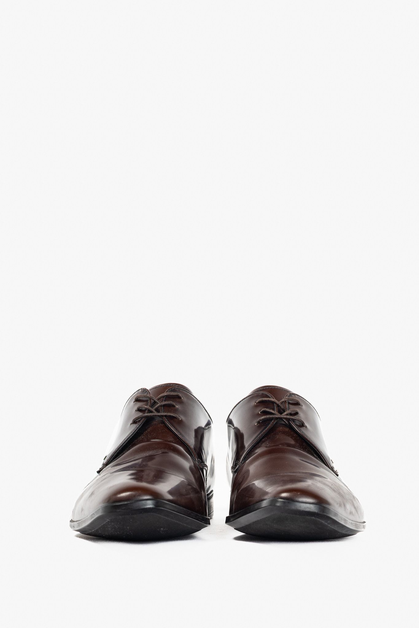 Prada Prada Brown Spazzolato Leather Lace-Up Derbies Size US 9 / EU 42 - 2 Thumbnail