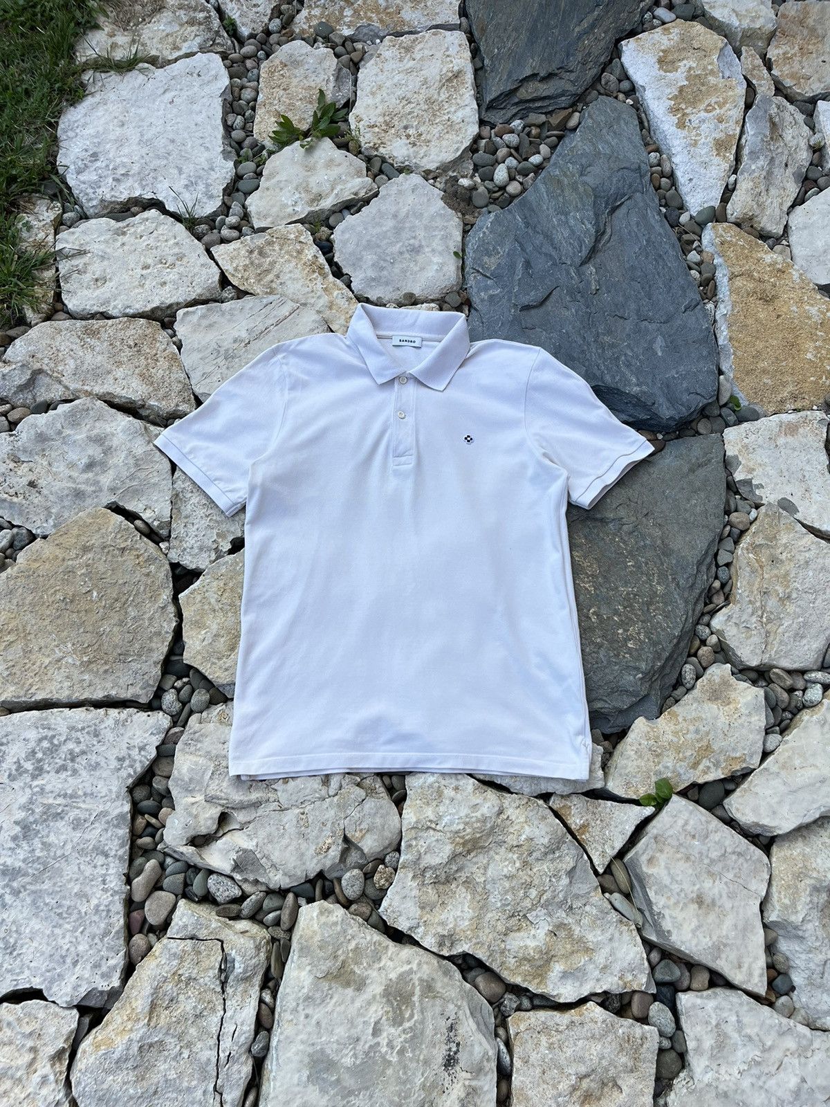 Designer × Sandro Sandro Paris cross chest logo flower aesthetic polo tee Size US M / EU 48-50 / 2 - 1 Thumbnail