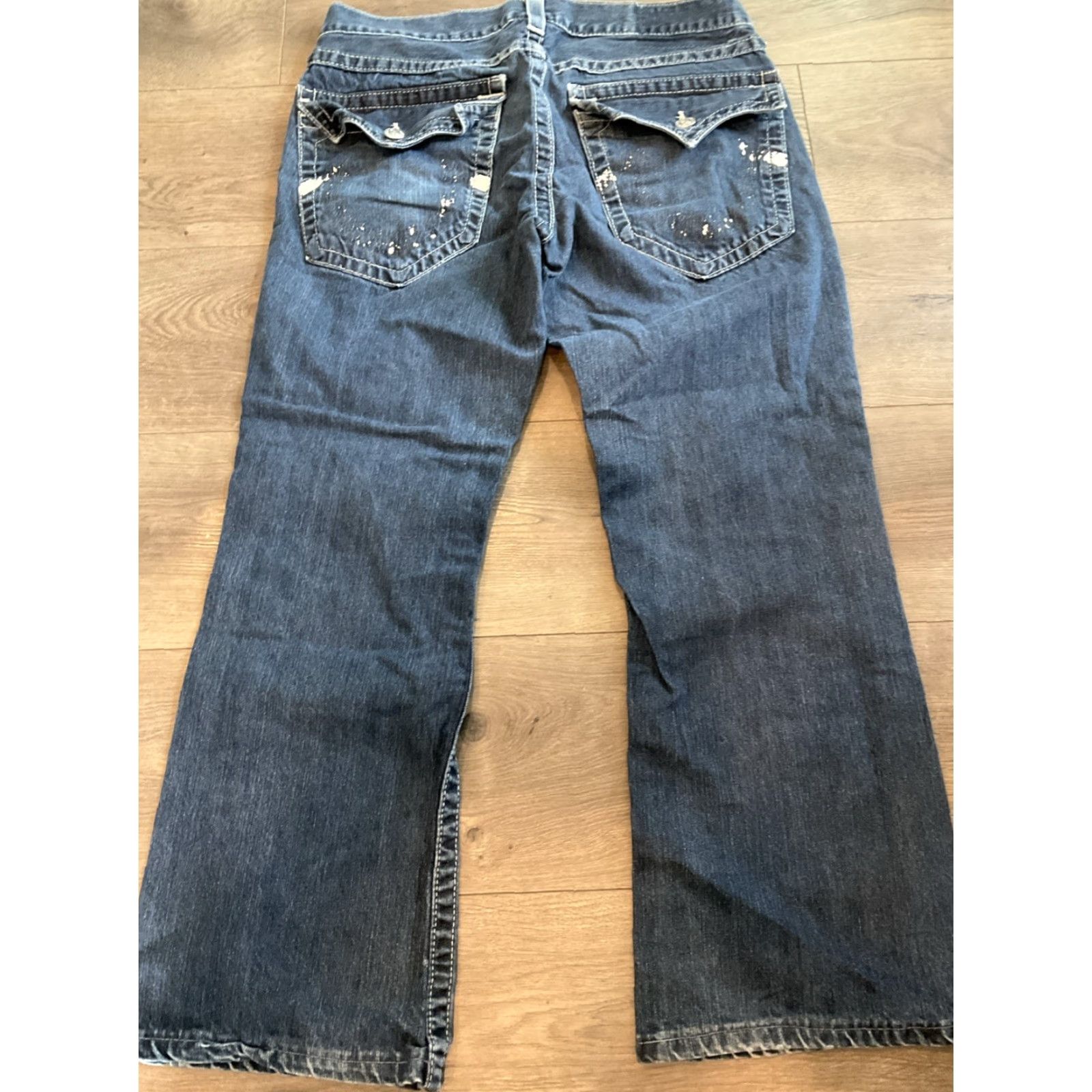 True Religion True Religion Jeans Womens Joey Twisted Flare Mid Rise 5-Pocket Denim USA Size 33 Blue Dark Wash 100% Cotton Logo Embroidered Zipper Button N/A Size 24" / US 00 / IT 34 - 8 Thumbnail