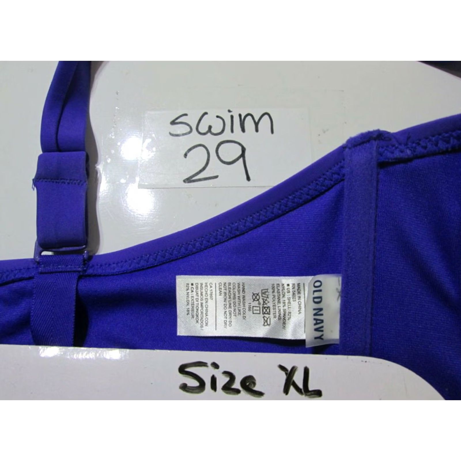 Old Navy Old Navy Womens XL Bikini Top Royal Blue Underwired Lined Adjustable Straps Size XL / US 12-14 / IT 48-50 - 7 Thumbnail
